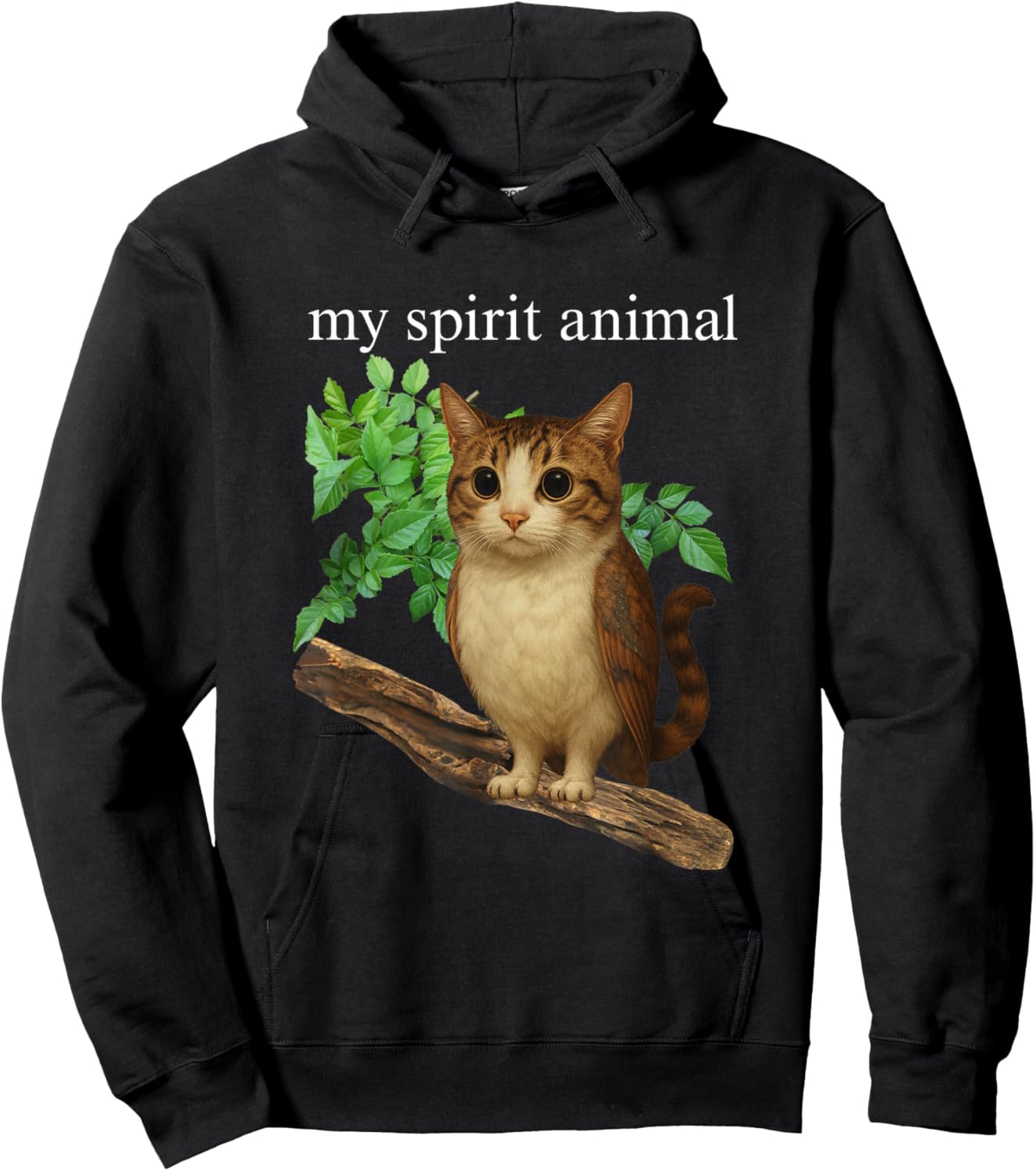 Funny Meowl Meme, Cat Owl Meme Brainrot Gen Alpha Hoodie - Hoodie | Black