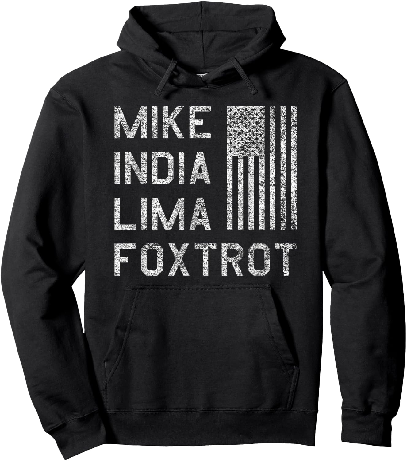Mike India Lima Foxtrot Us American Flag Fun Milf Humor Hoodie - Hoodie | Black