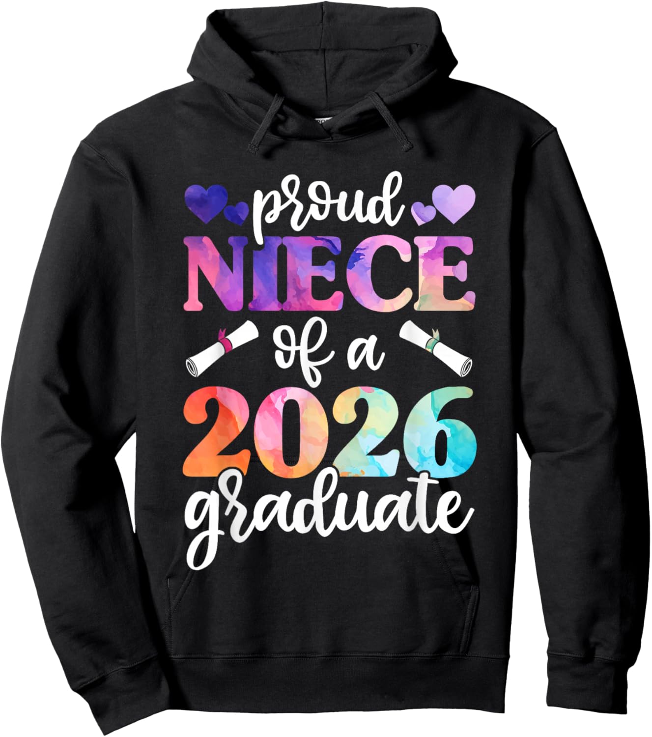 Proud Niece of a 2026 Graduate, Graduation Class of 2026 Hoodie - Hoodie | Black