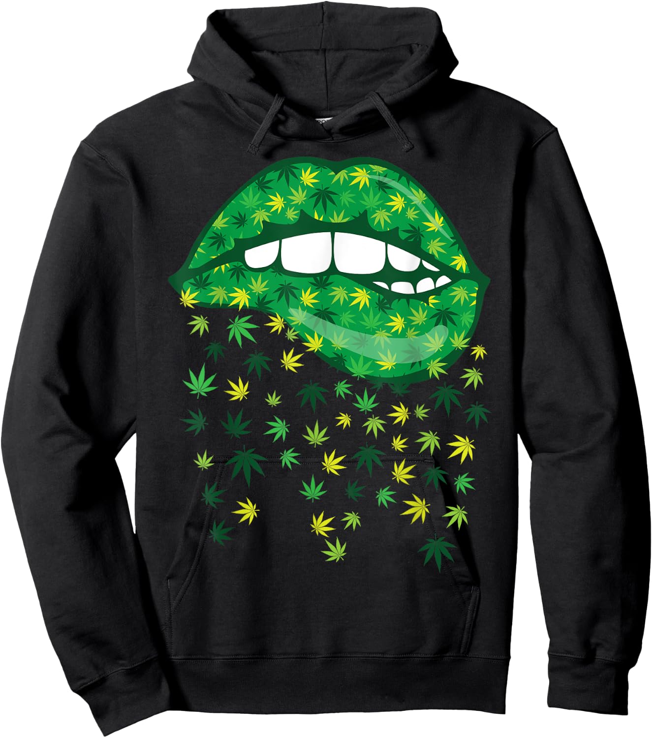 Biting Lips 420 Weed Cannabis Marijuana Stoner Gift Hoodie - Hoodie | Black