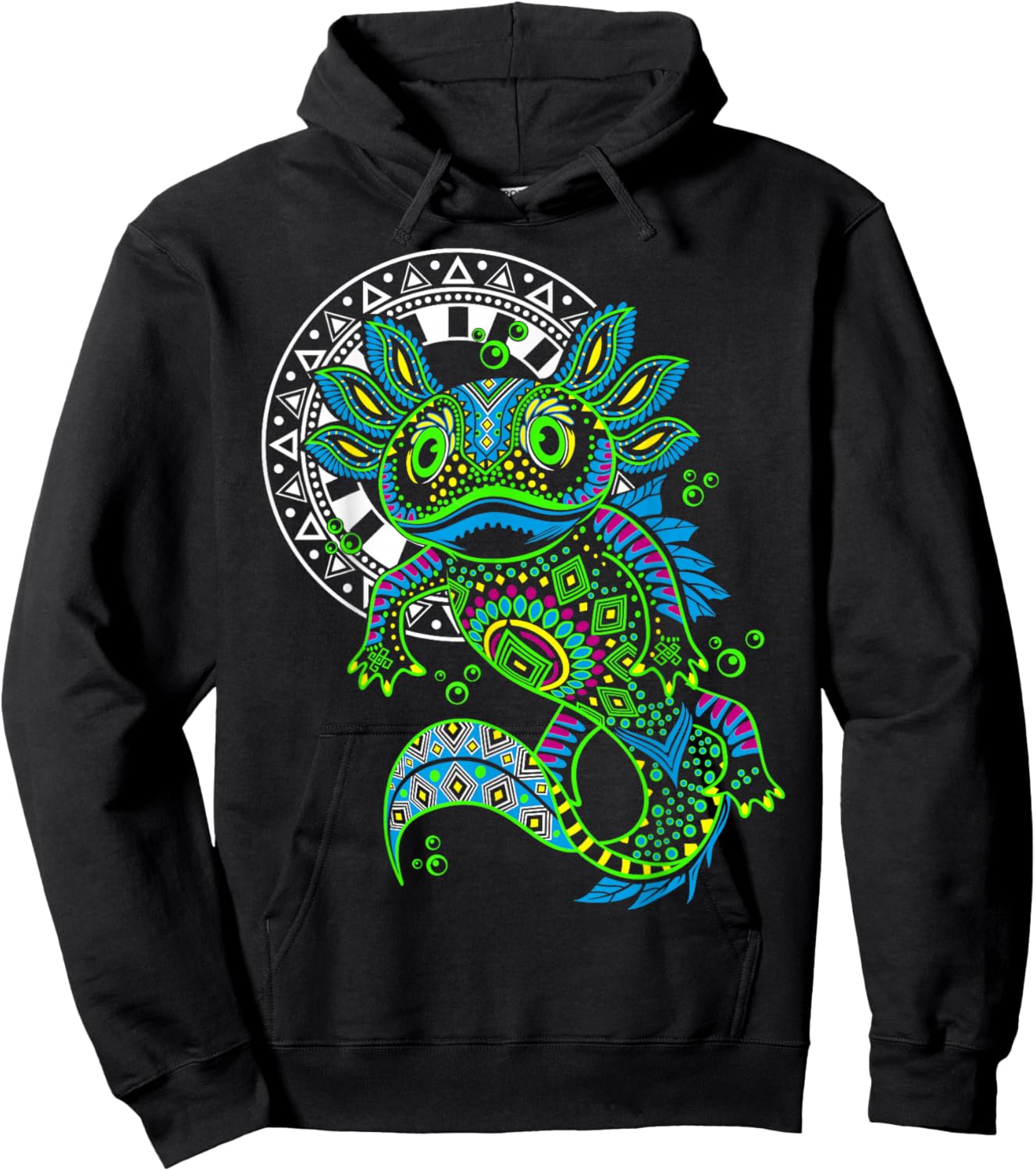 Axolotl Ajolote Huichol Azteca Mexico Hoodie - Hoodie | Black