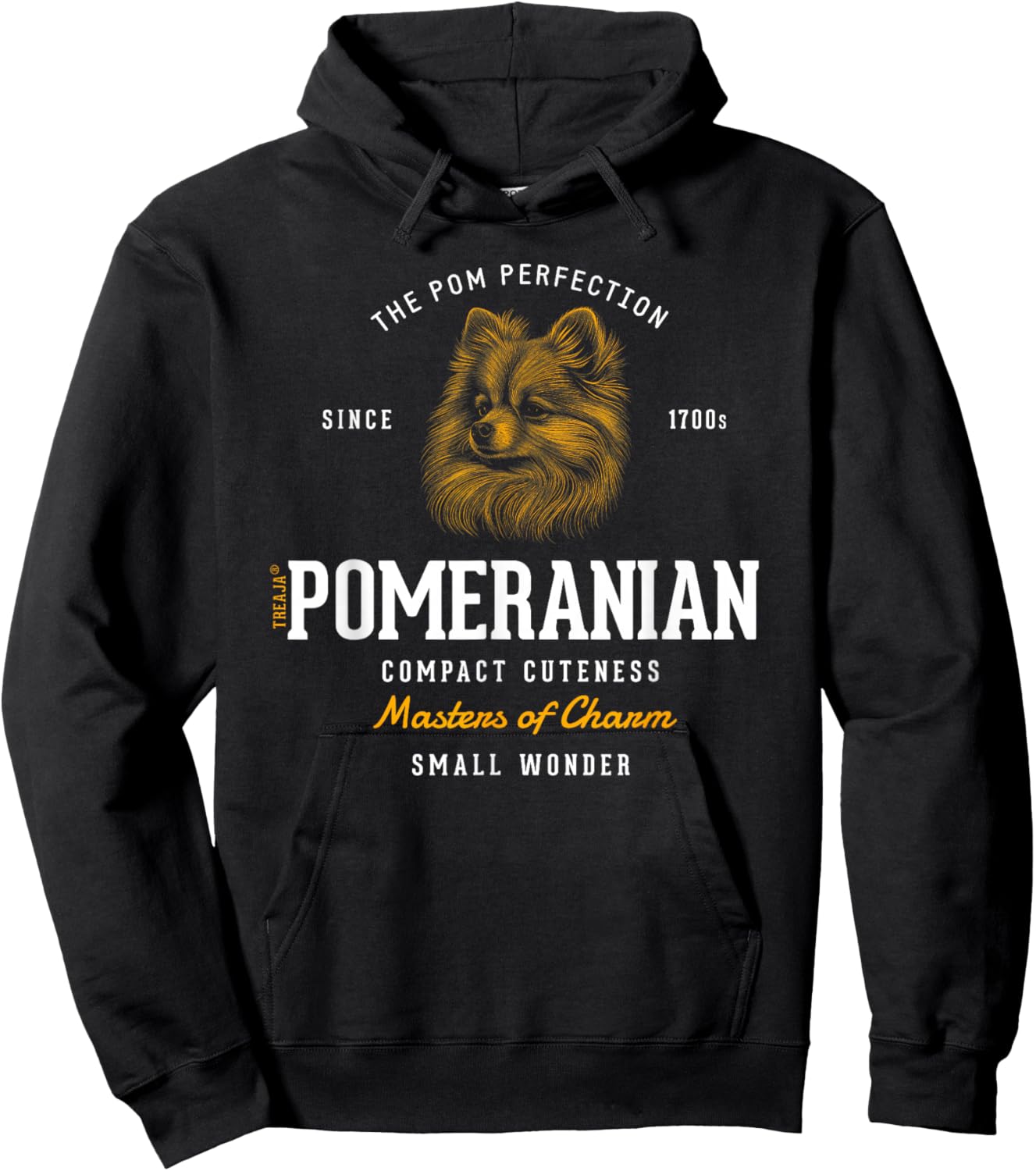 Vintage Styled Retro Pomeranian Hoodie - Hoodie | Black