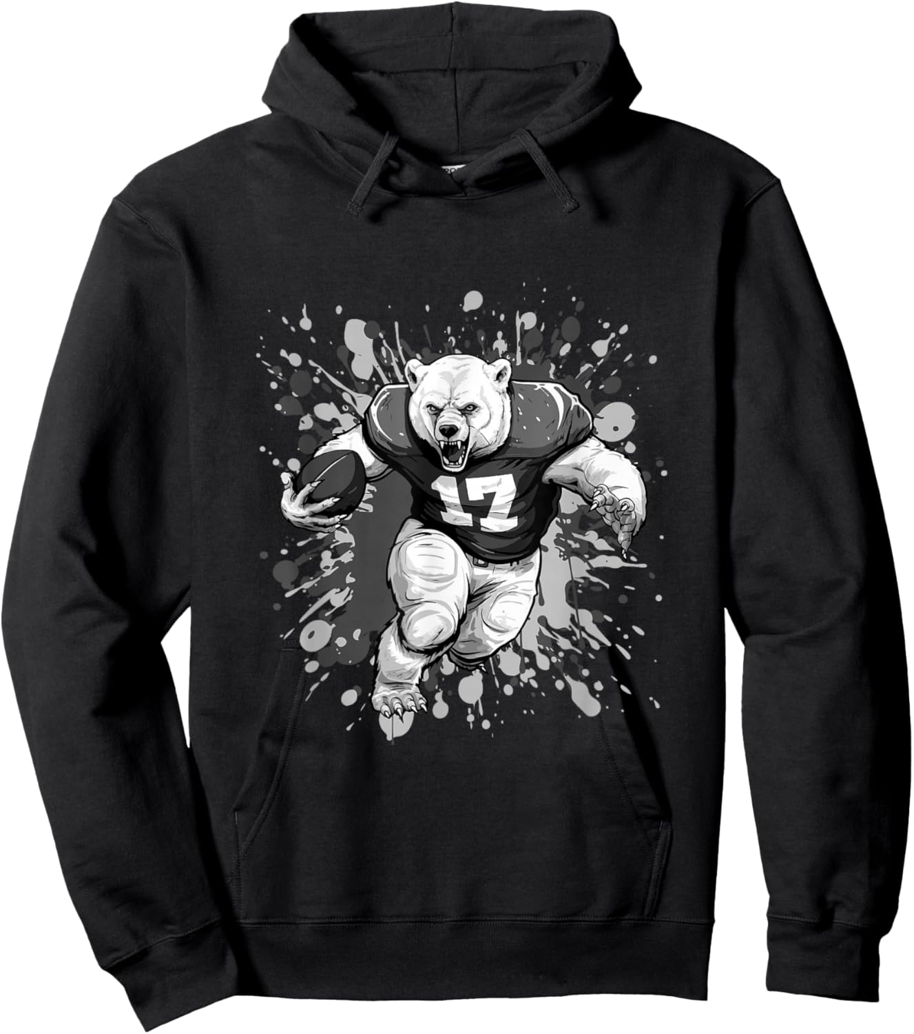 Polar Bear Playing American Football Team Animal Hoodie - Hoodie | Black