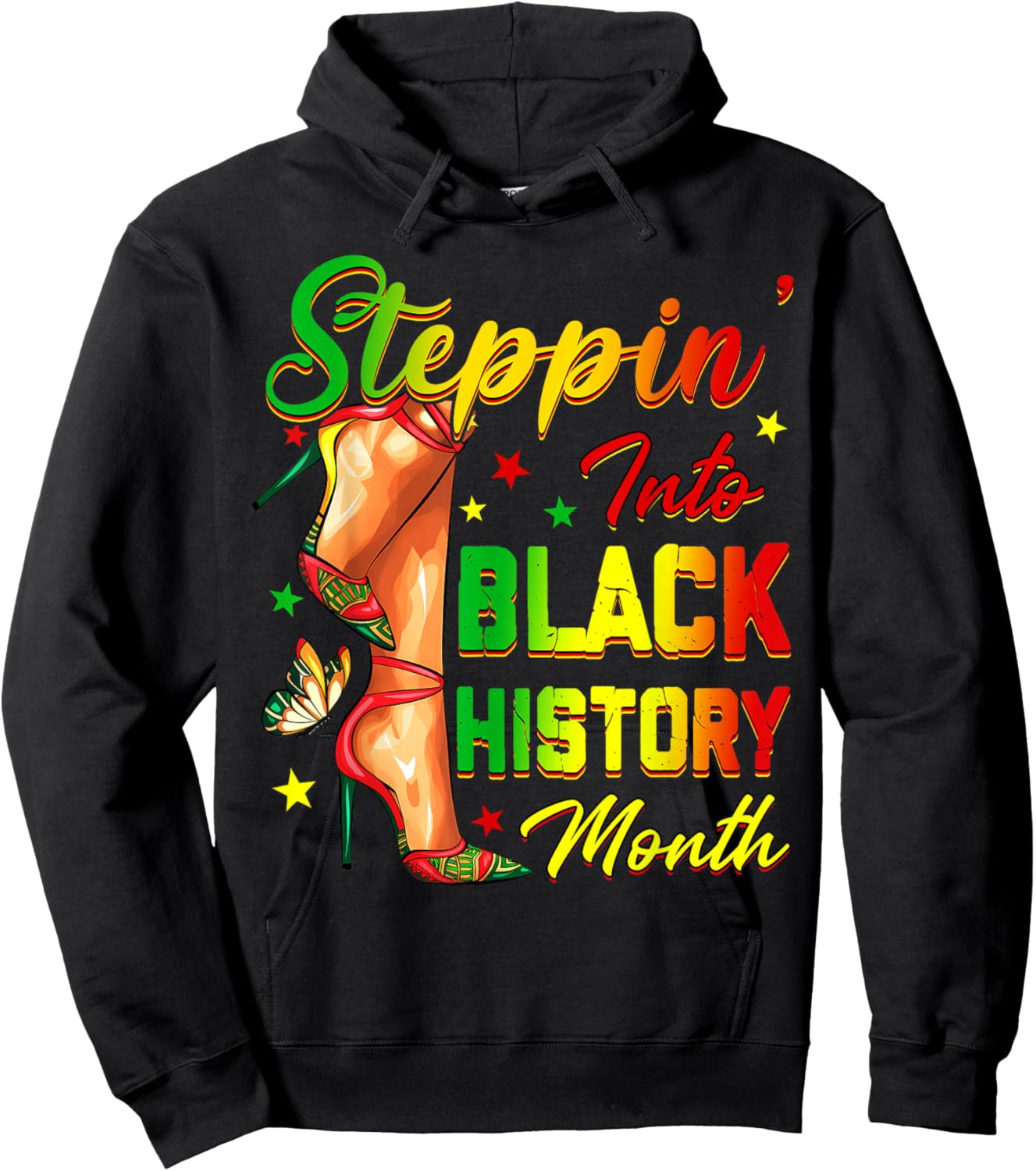 Women Black History Steppin Into African High Heels Girls Hoodie - Hoodie | Black