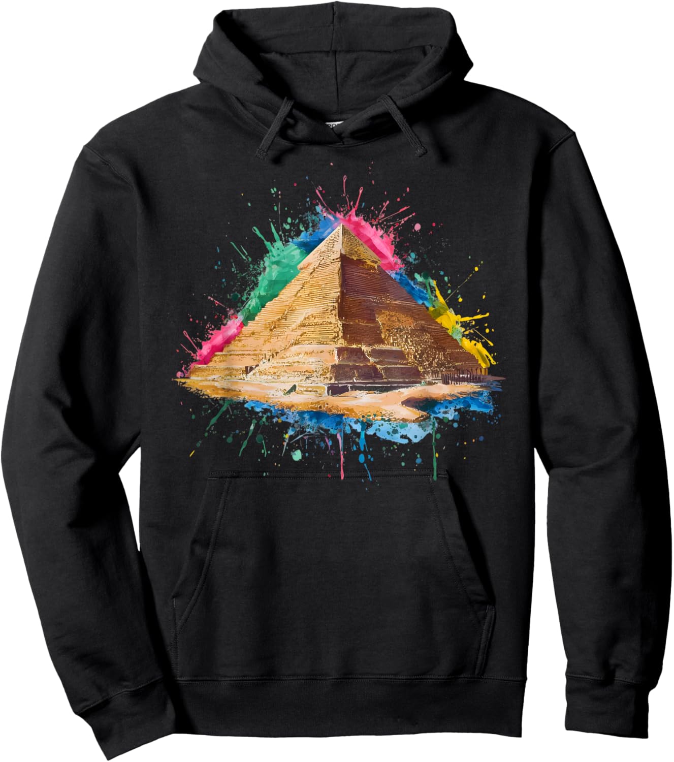 Colorful Egyptian Pyramid Hoodie - Hoodie | Black