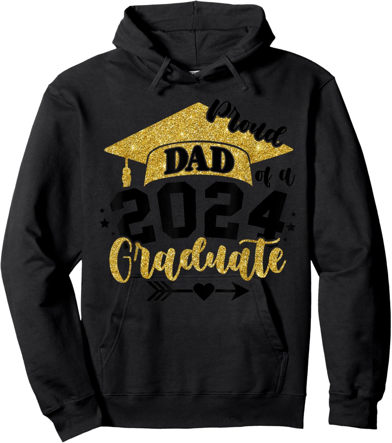Proud Dad of a Class of 2024 Graduate Senior Graduation Hoodie - Hoodie | Black