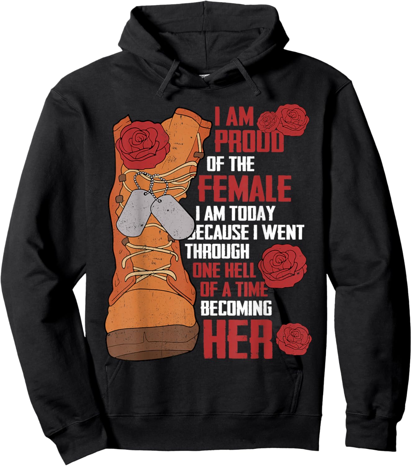 Patriotic Veteran Women Army Retired Retirement Military Hoodie - Hoodie | Black