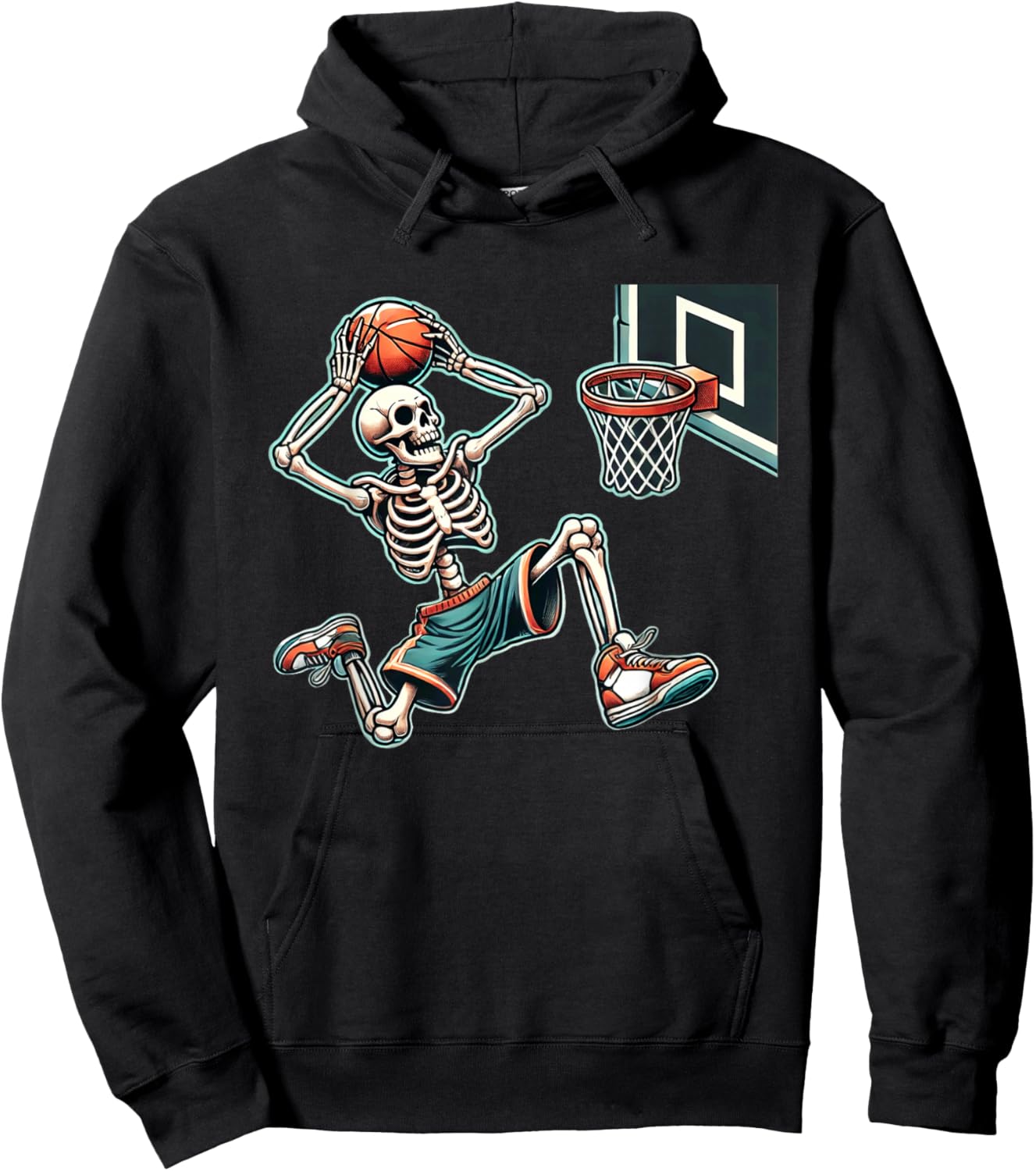 Halloween Basketball Skeleton Basketball Lover Hoodie - Hoodie | Black