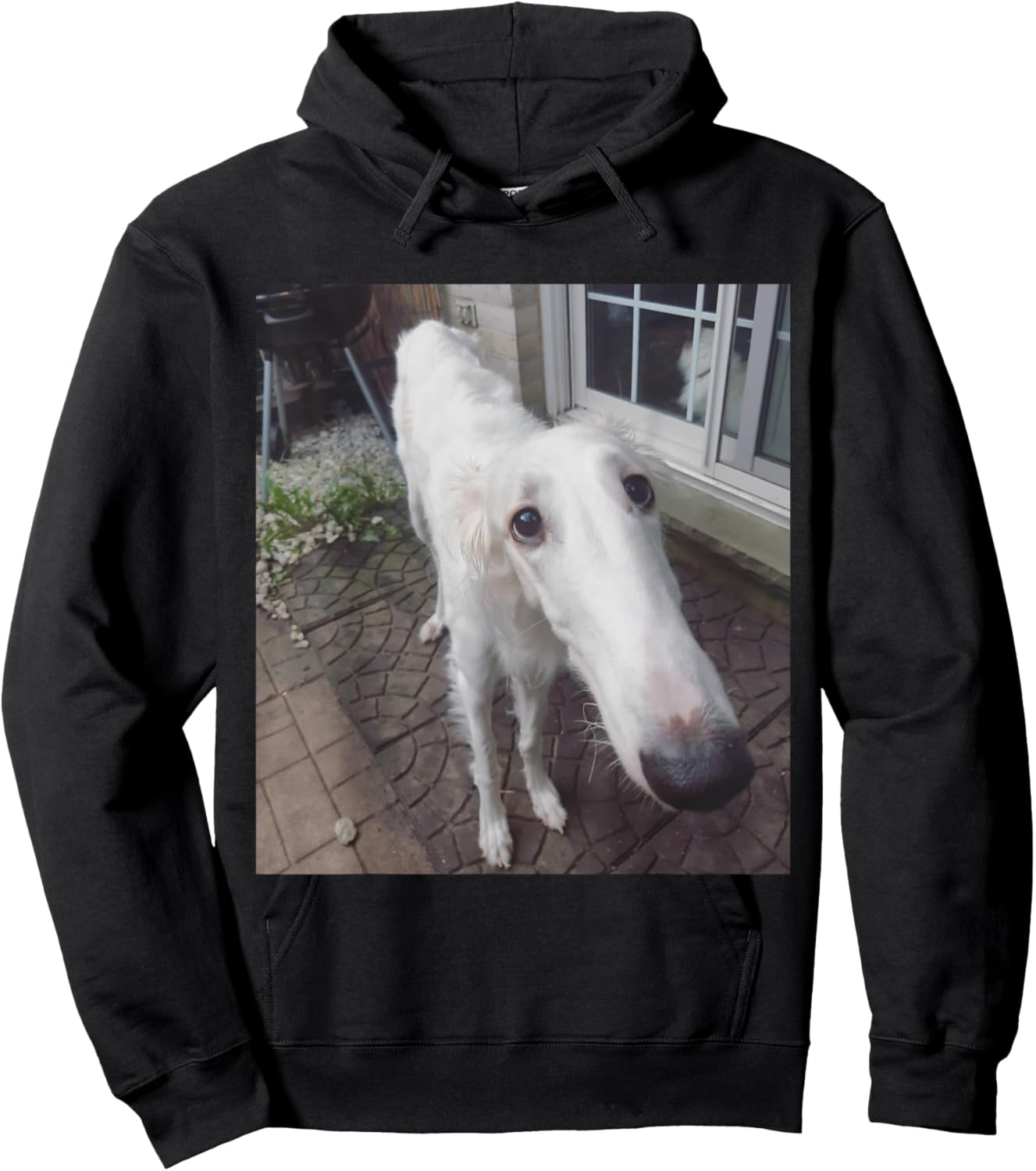 Funny Borzoi Long Nose Dog Meme Hoodie - Hoodie | Black