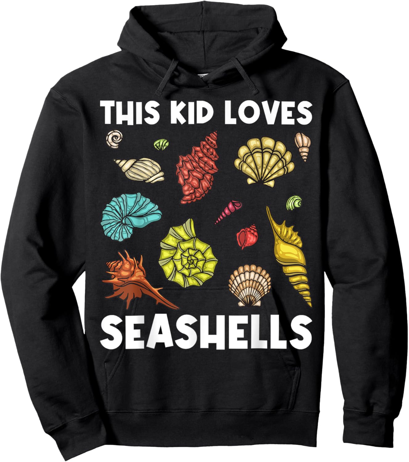 Cute Seashell For Kids Boys Seashell Collector Collecting Hoodie - Hoodie | Black