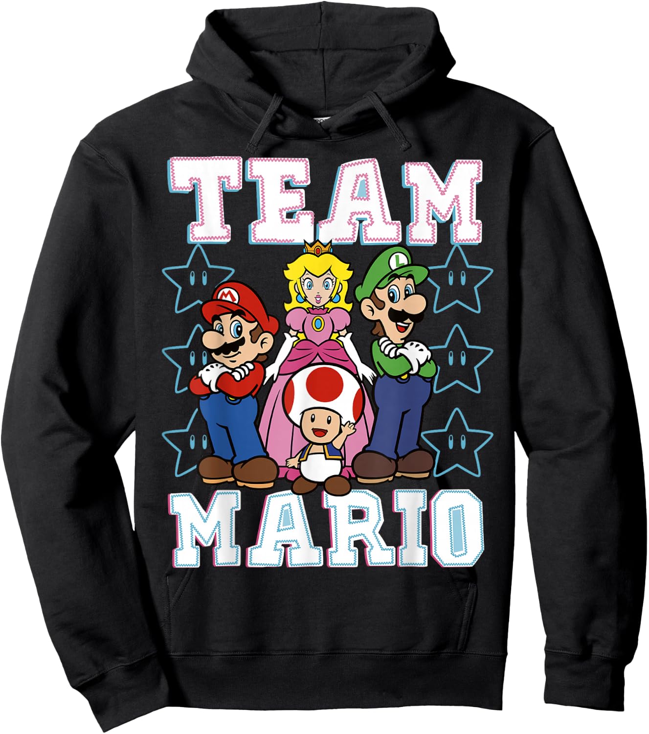Super Mario Team Mario Group Shot Hoodie - Hoodie | Black