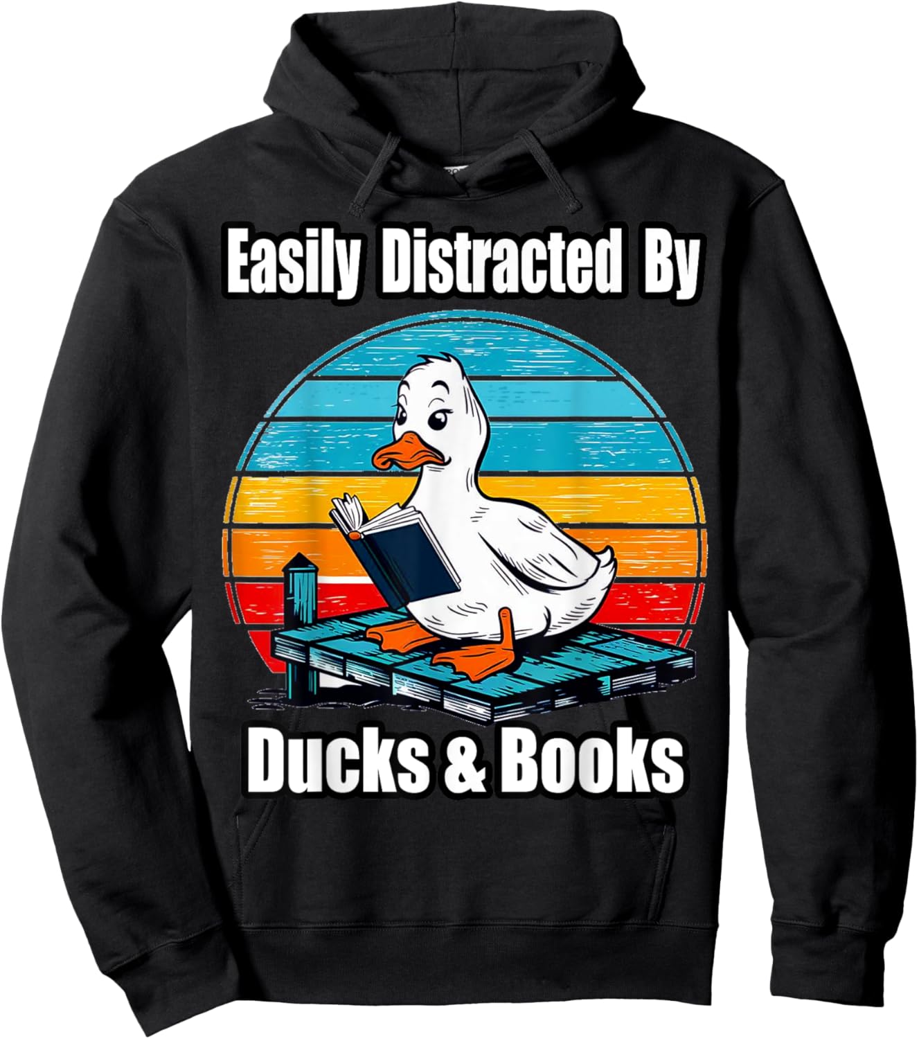 Ducks Books Lover - Easily Distracted By Ducks & Books Hoodie - Hoodie | Black