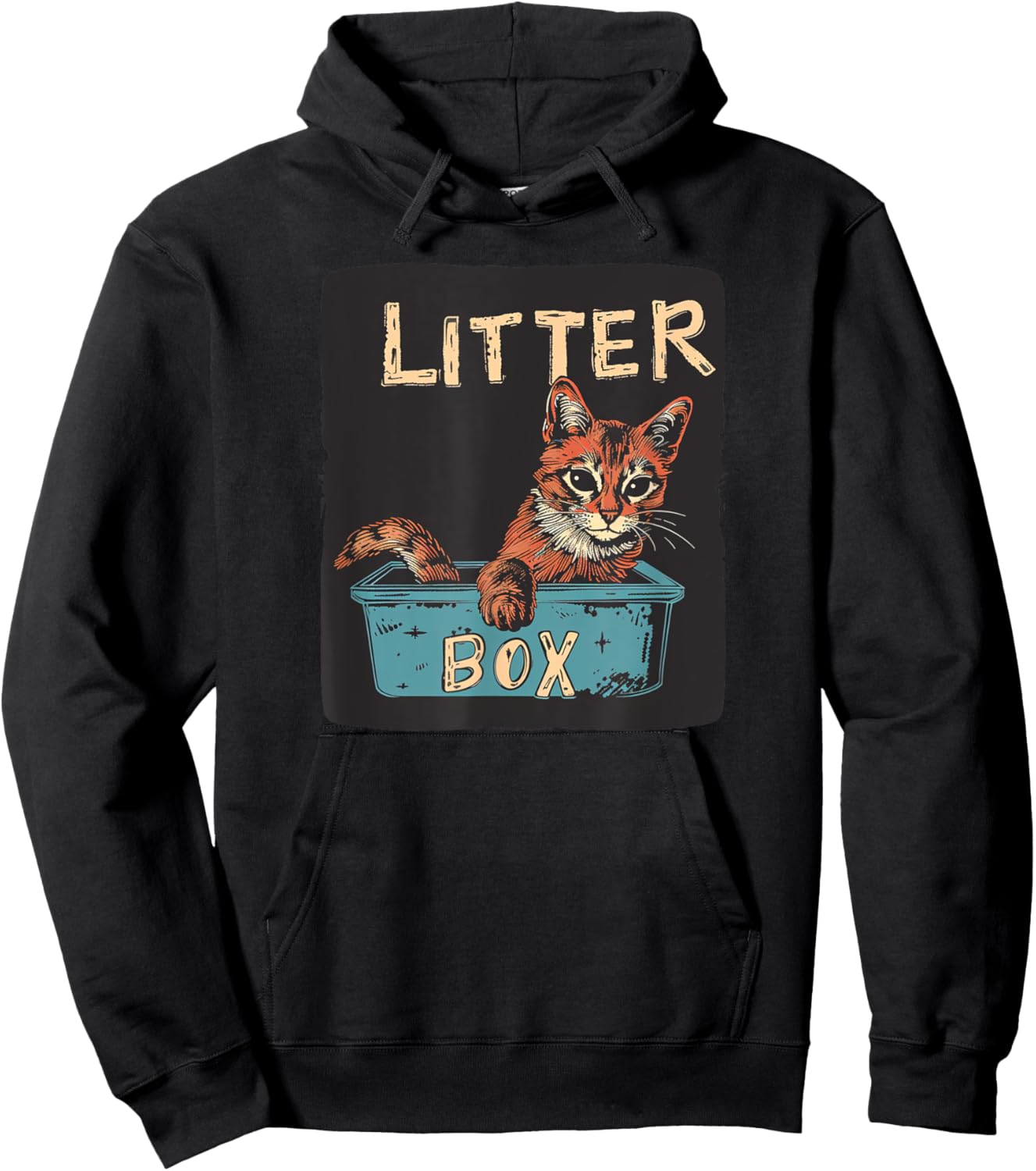 Fun Cat and Litter Box Costume Women Kids Hoodie - Hoodie | Black