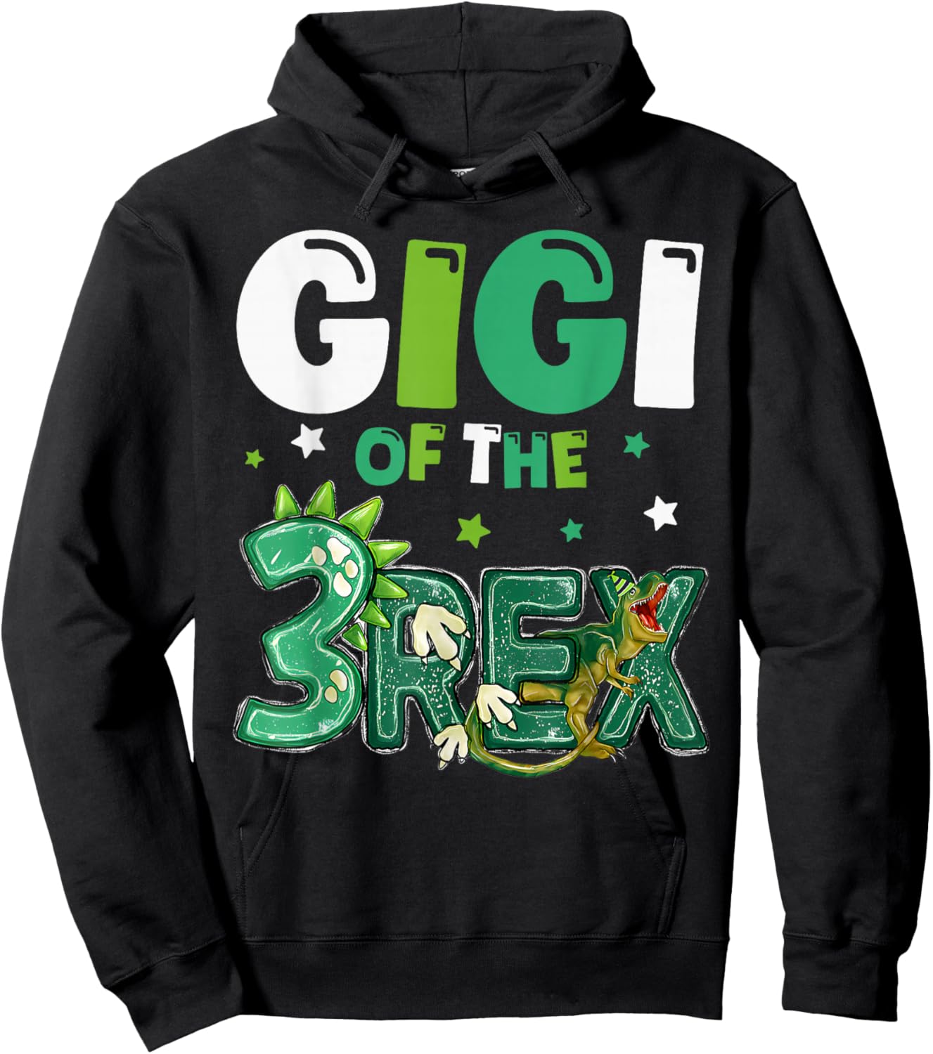 Gigi of the Three Rex Birthday Dinosaur Family Matching Hoodie - Hoodie | Black