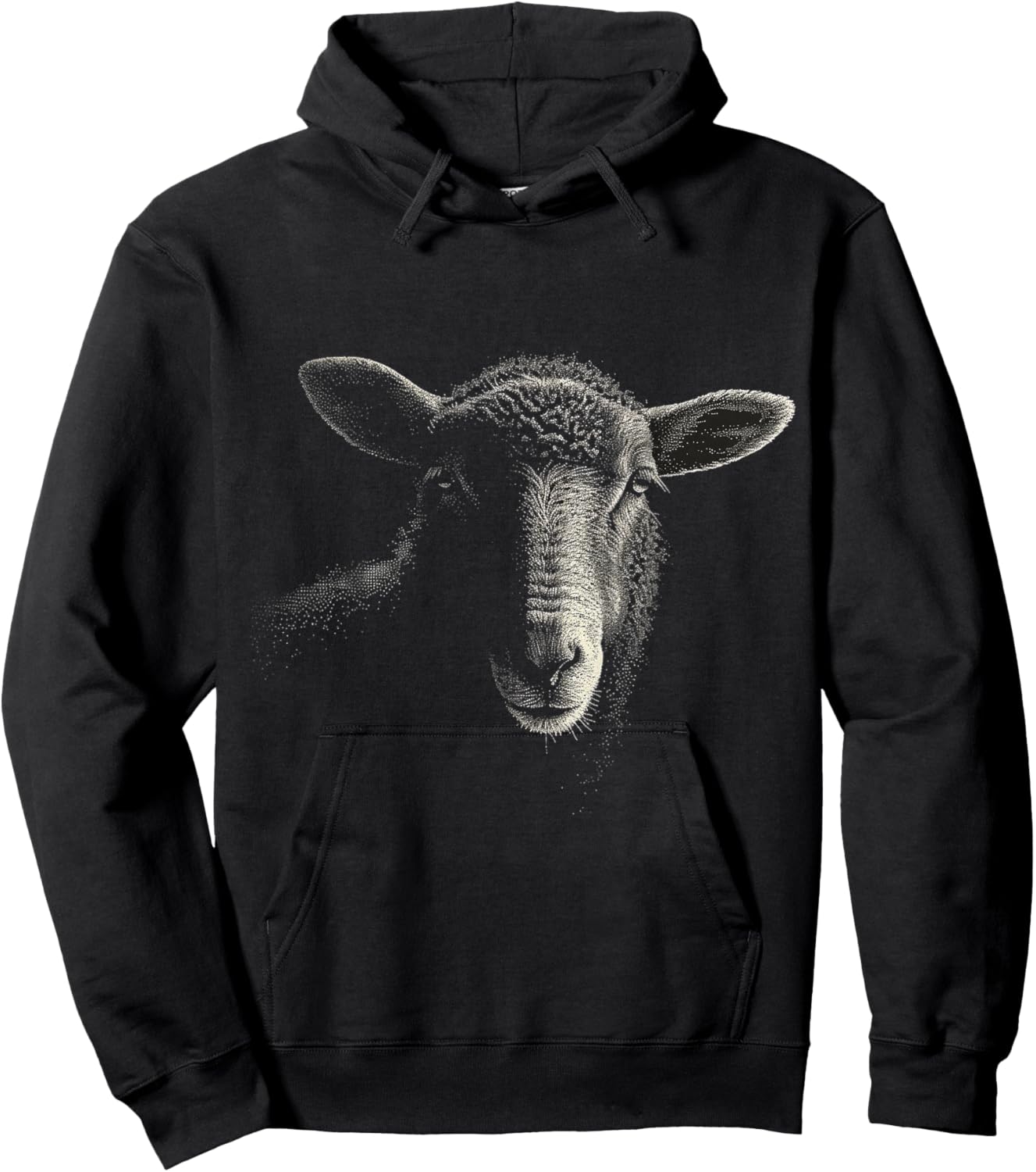 Sheep Pixel Portrait Animal Illlustration Artwork Sheep Hoodie - Hoodie | Black