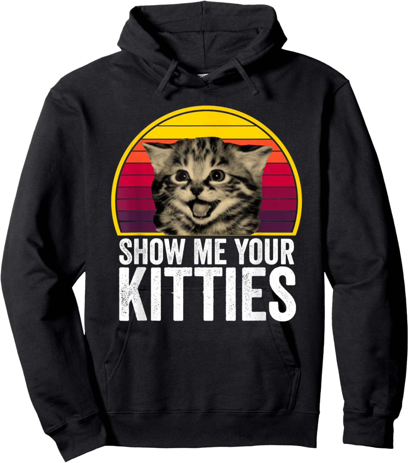 Show me your kitties cat lover retro vintage Gift funny tea Women Kids Hoodie - Hoodie | Black