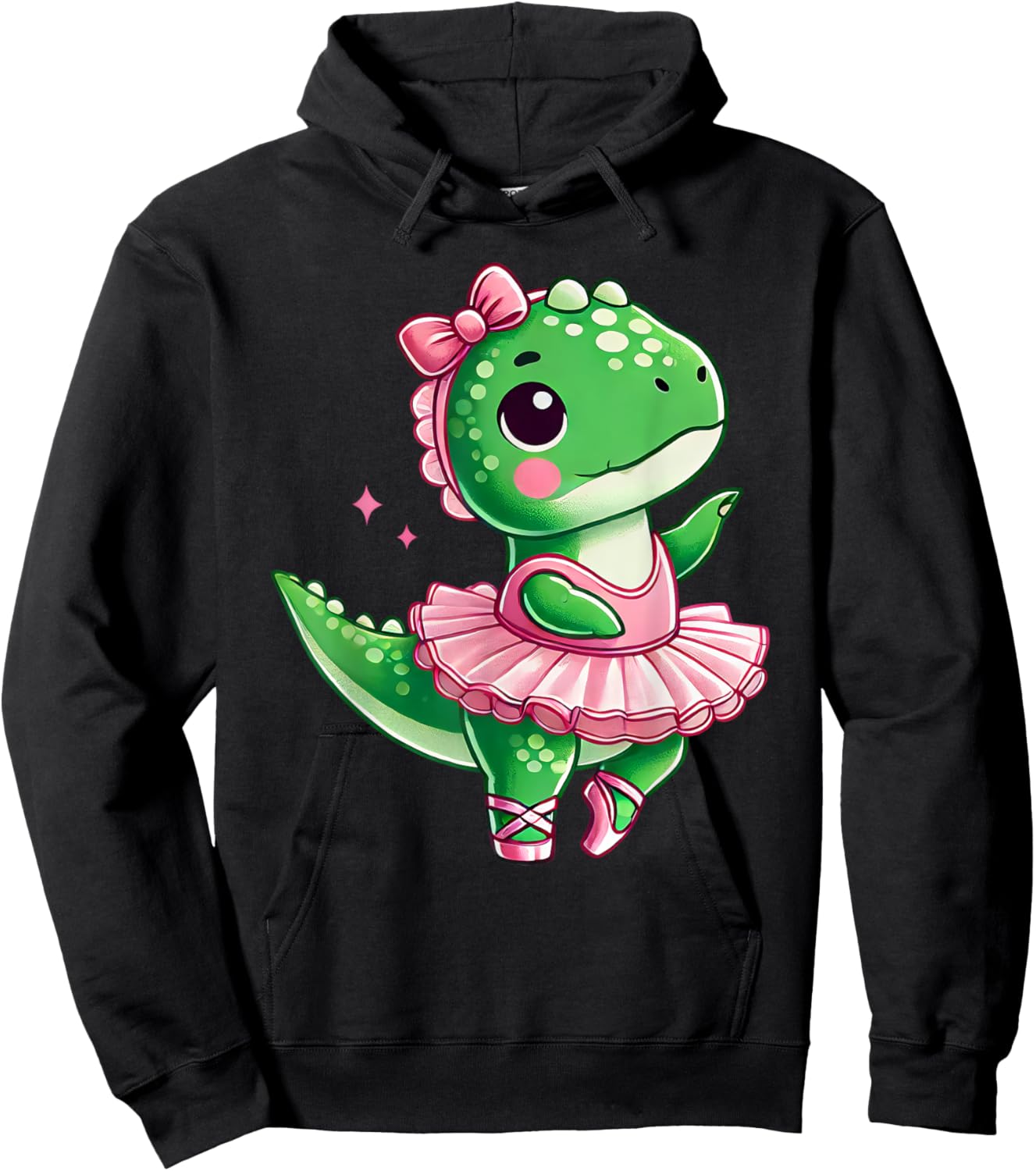 Funny T rex Ballet Dance Cute Ballerina Boys Girls Kids Hoodie - Hoodie | Black