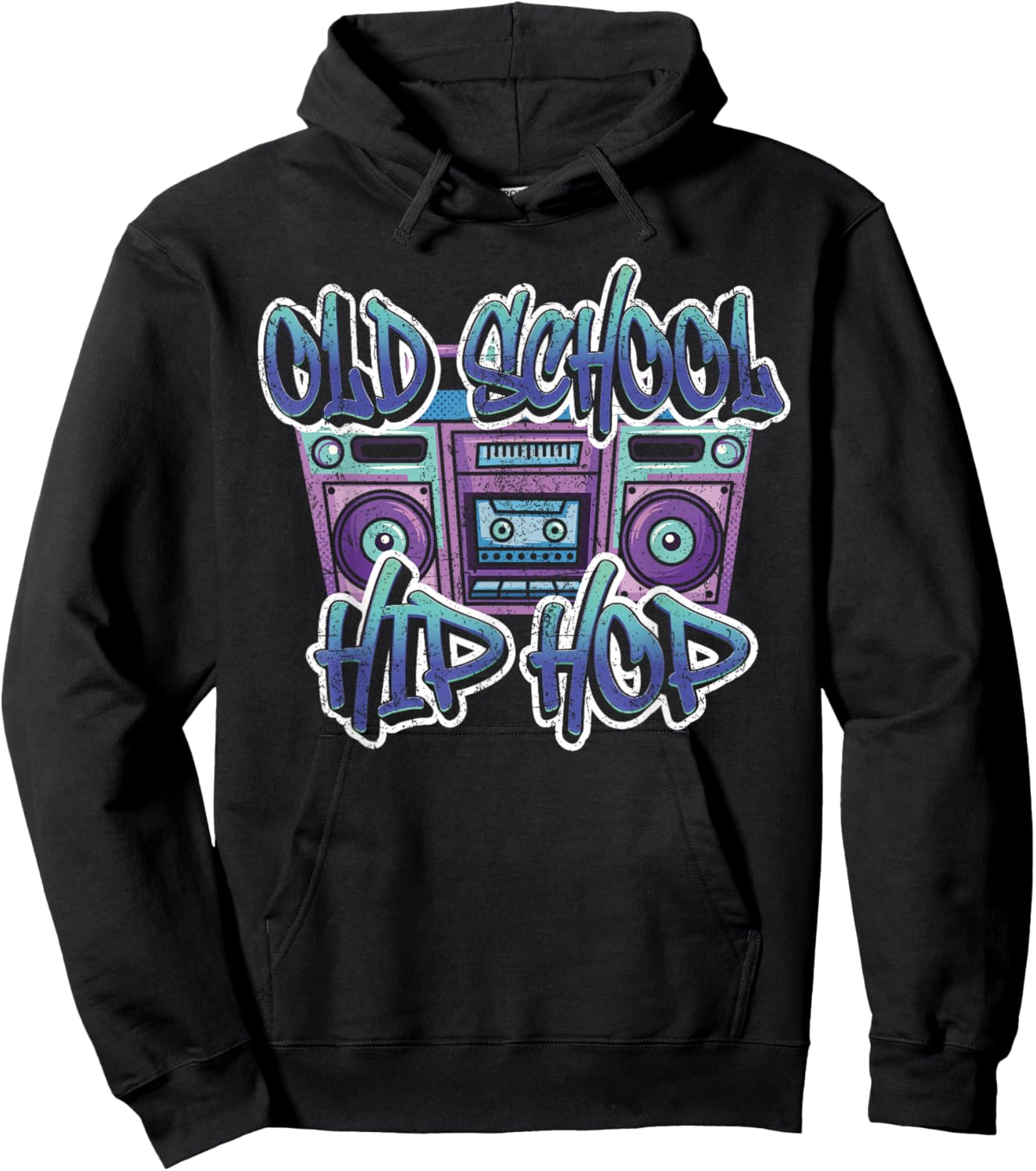 Retro Old School Hip Hop Graffiti Kassette 80er 90er Jahre Hoodie - Hoodie | Black