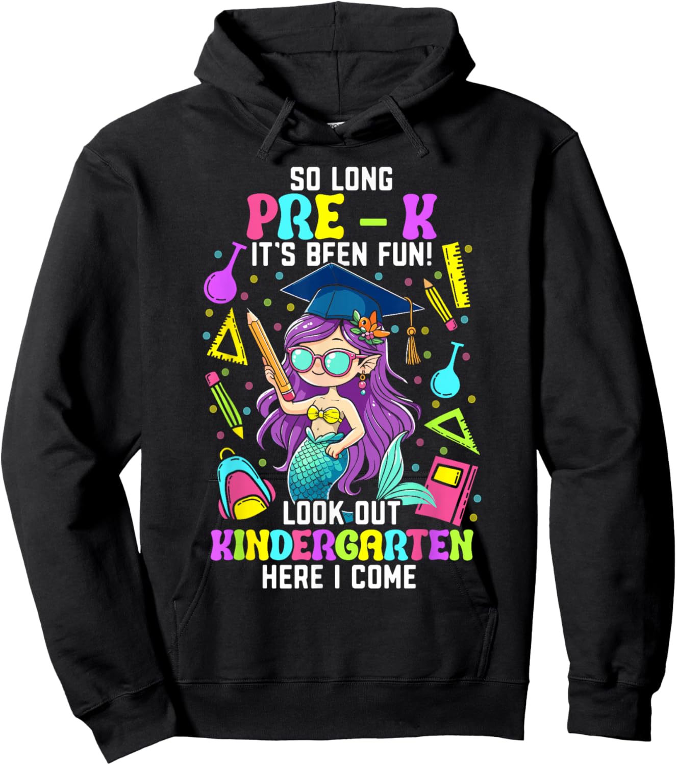 So long pre k its been fun shirt mermaid Prek graduation Hoodie - Hoodie | Black