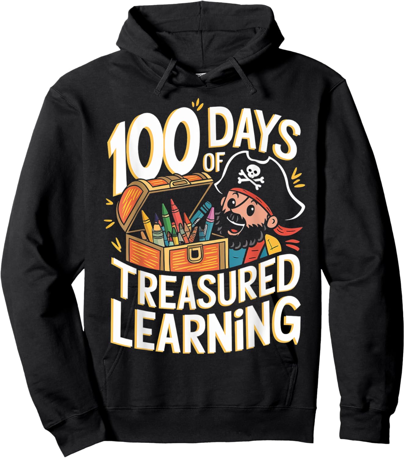 100 Days of School Boys Teacher 100th Day Pirate Outfit Hoodie - Hoodie | Black