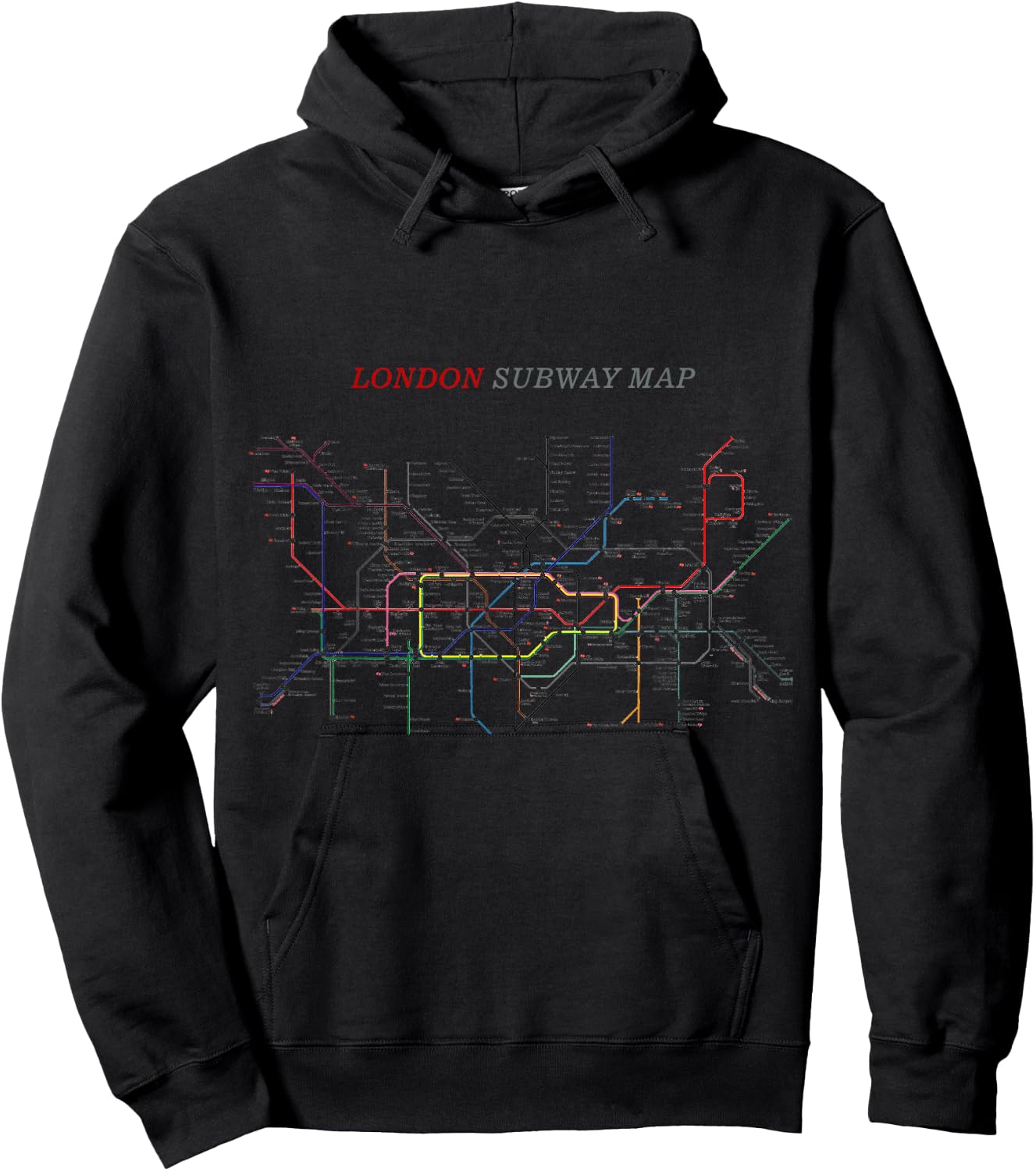 London Subway Map | Metro, Underground Hoodie - Hoodie | Black