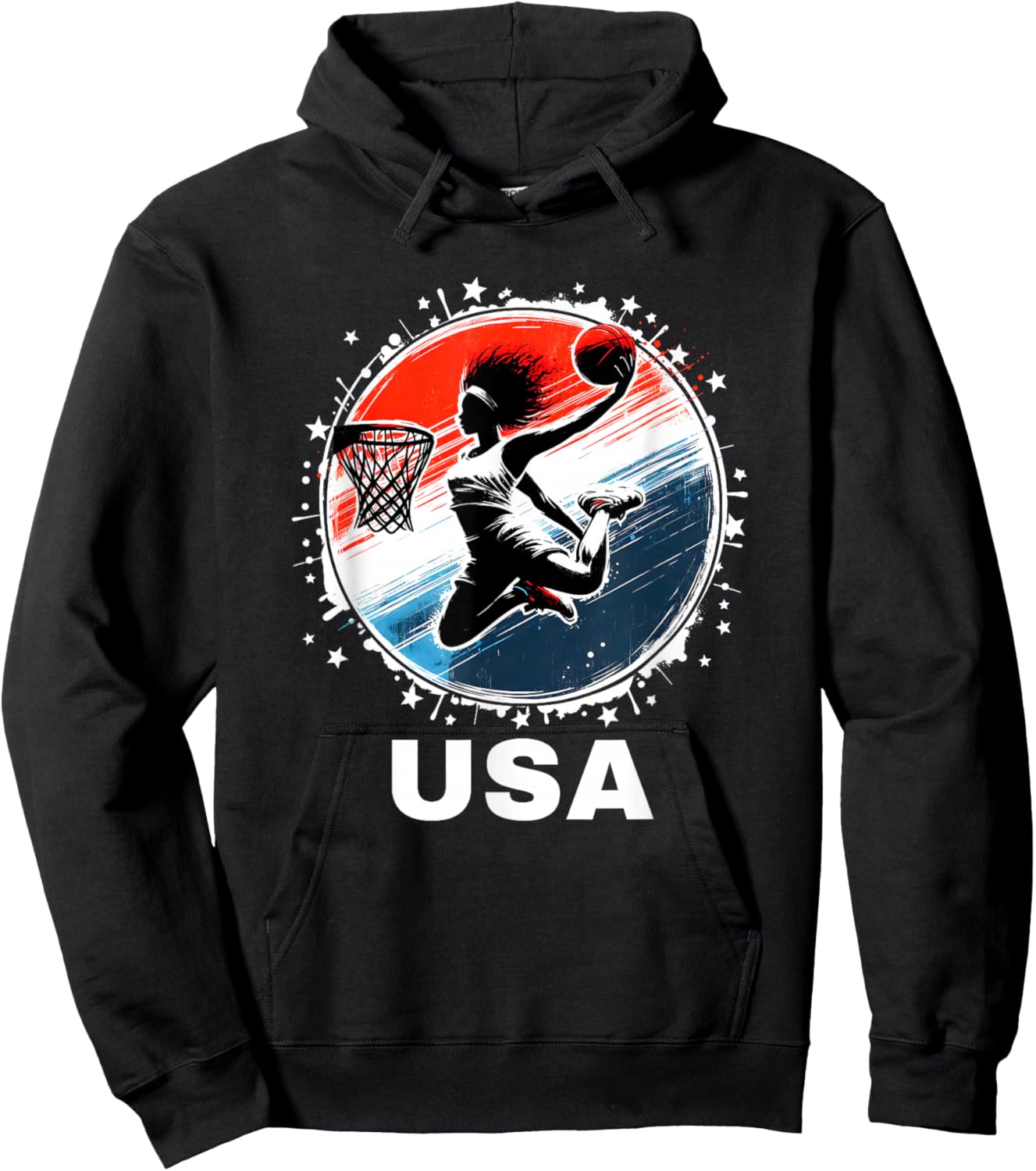 USA Team Basketball Shirt Basketball Women Basketball USA Hoodie - Hoodie | Black