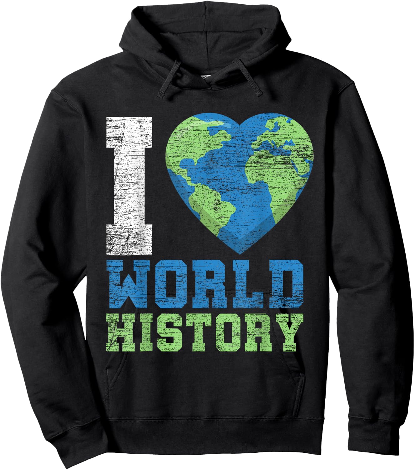 I Love World History Hoodie - Hoodie | Black