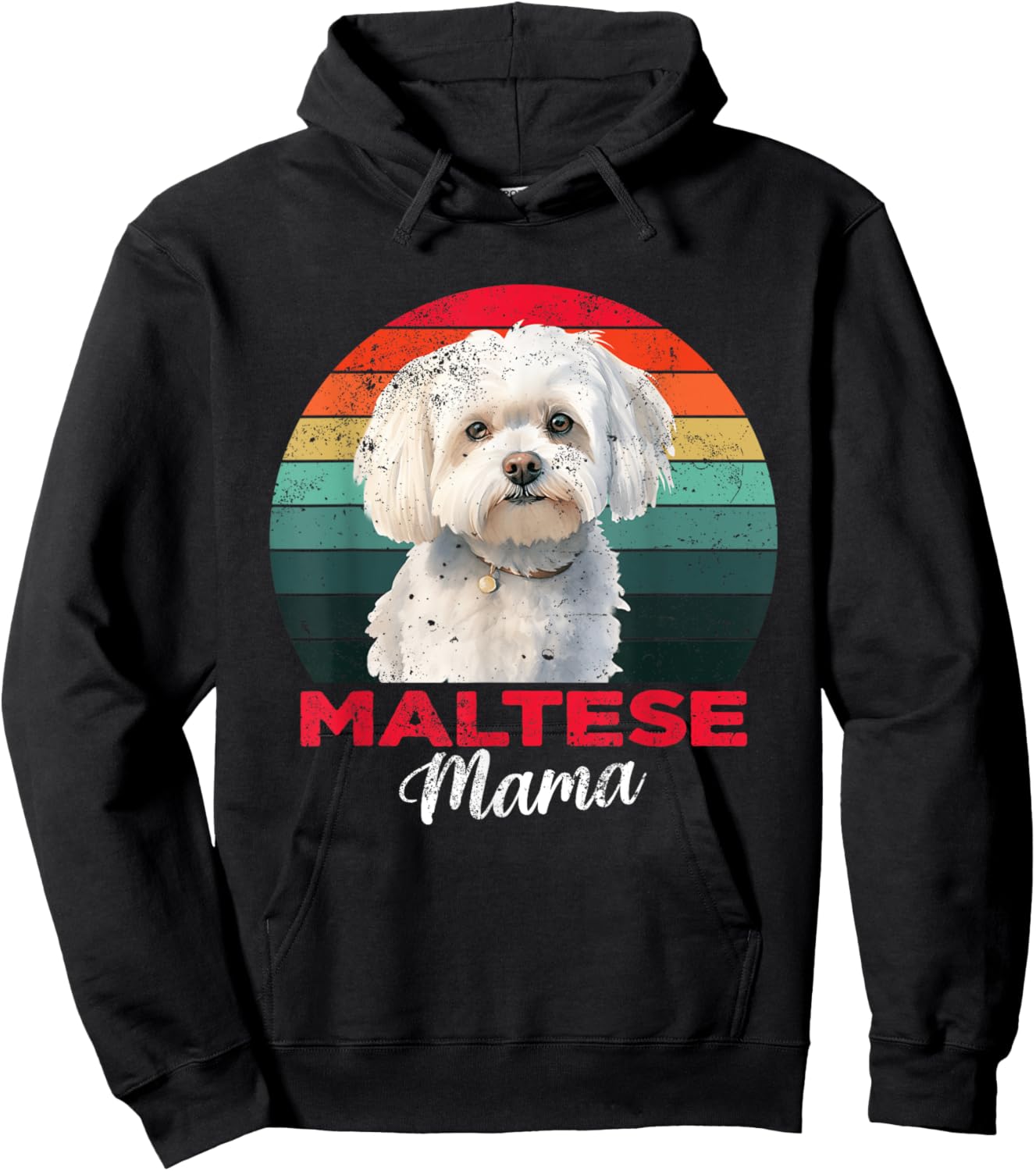 Maltese Mama Dog Mom Owner Funny Gift Hoodie - Hoodie | Black