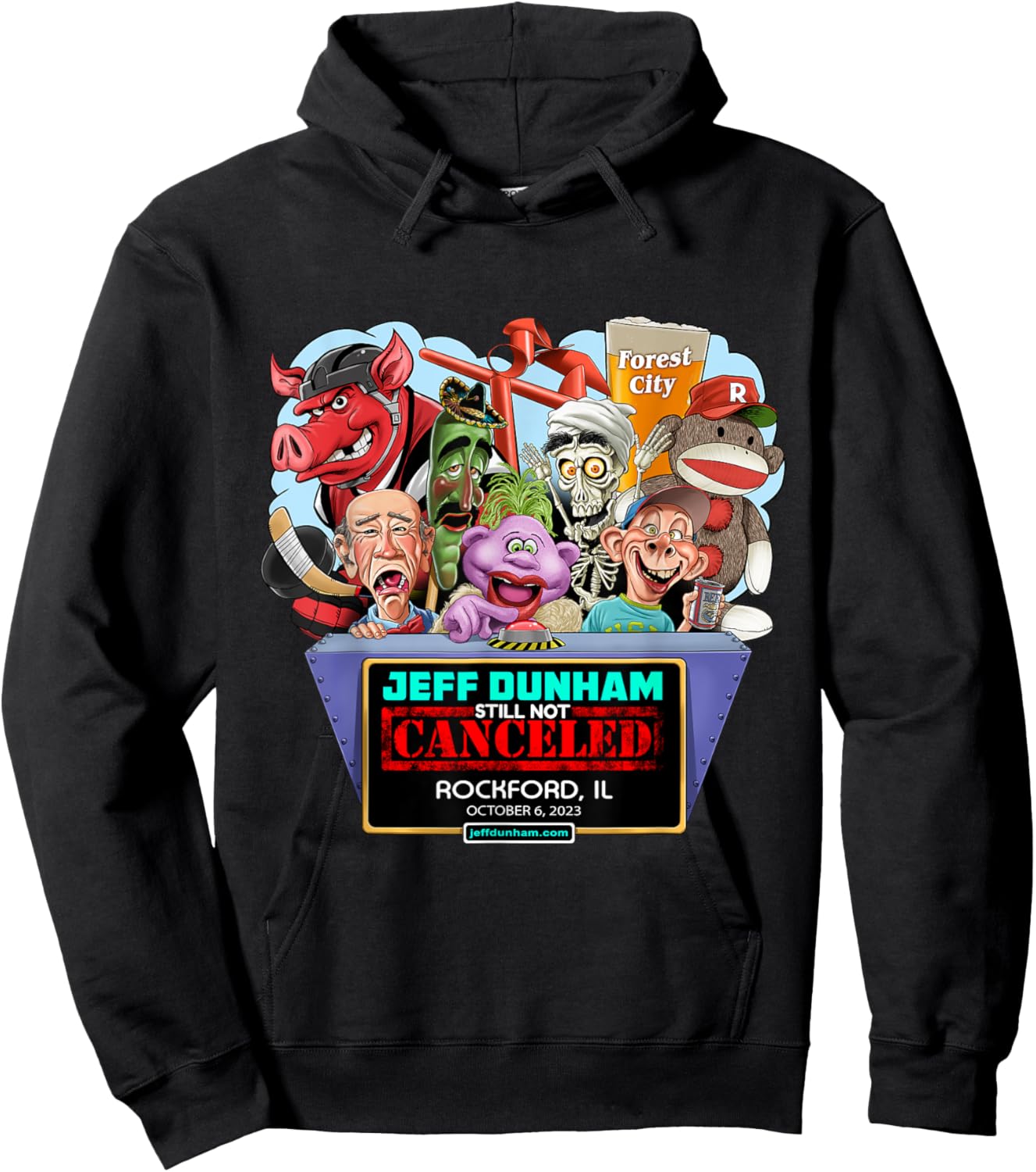 Jeff Dunham Rockford, IL (2023) Hoodie - Hoodie | Black