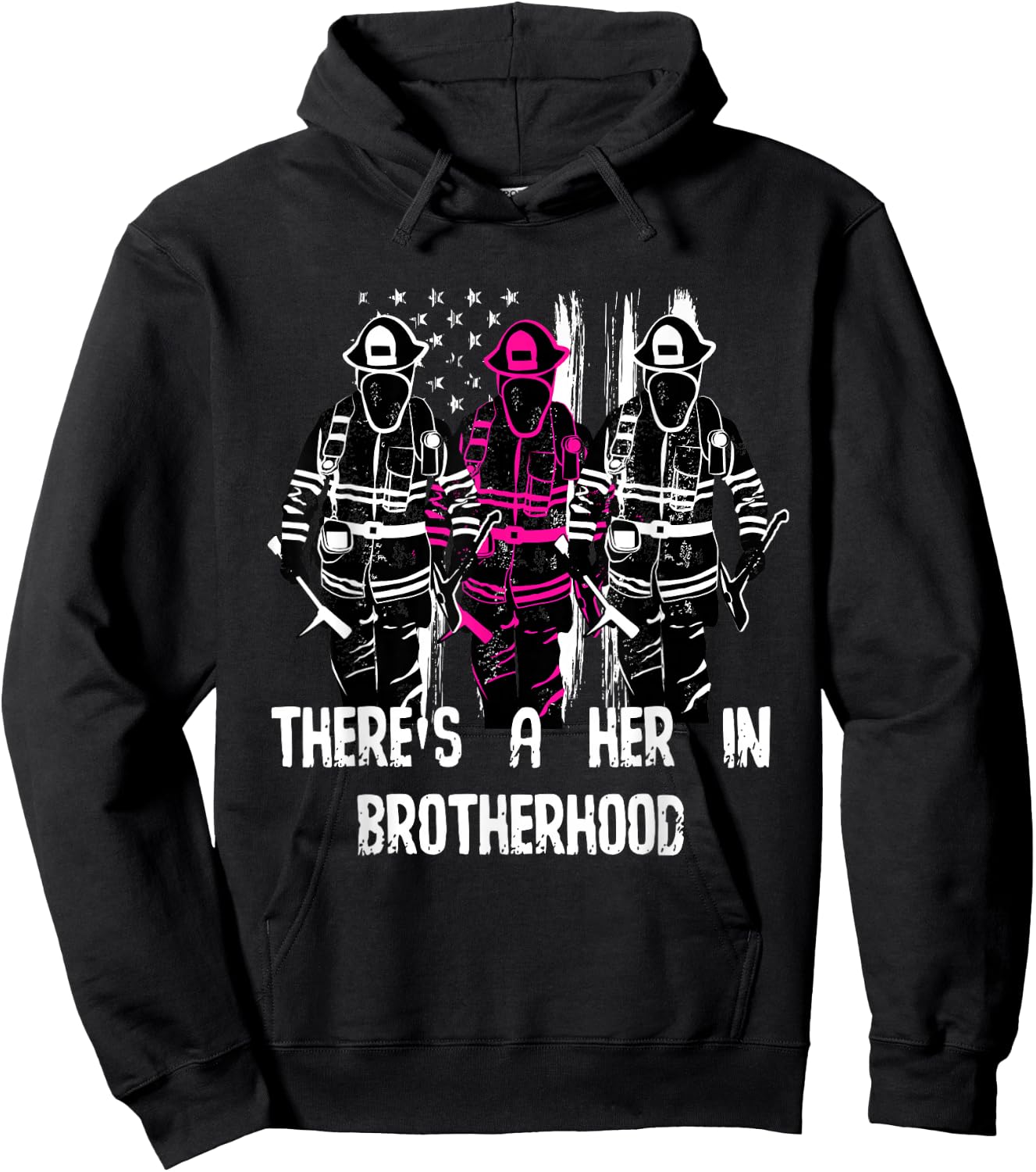 Female Firefighter Women Brotherhood Promotion Hoodie - Hoodie | Black