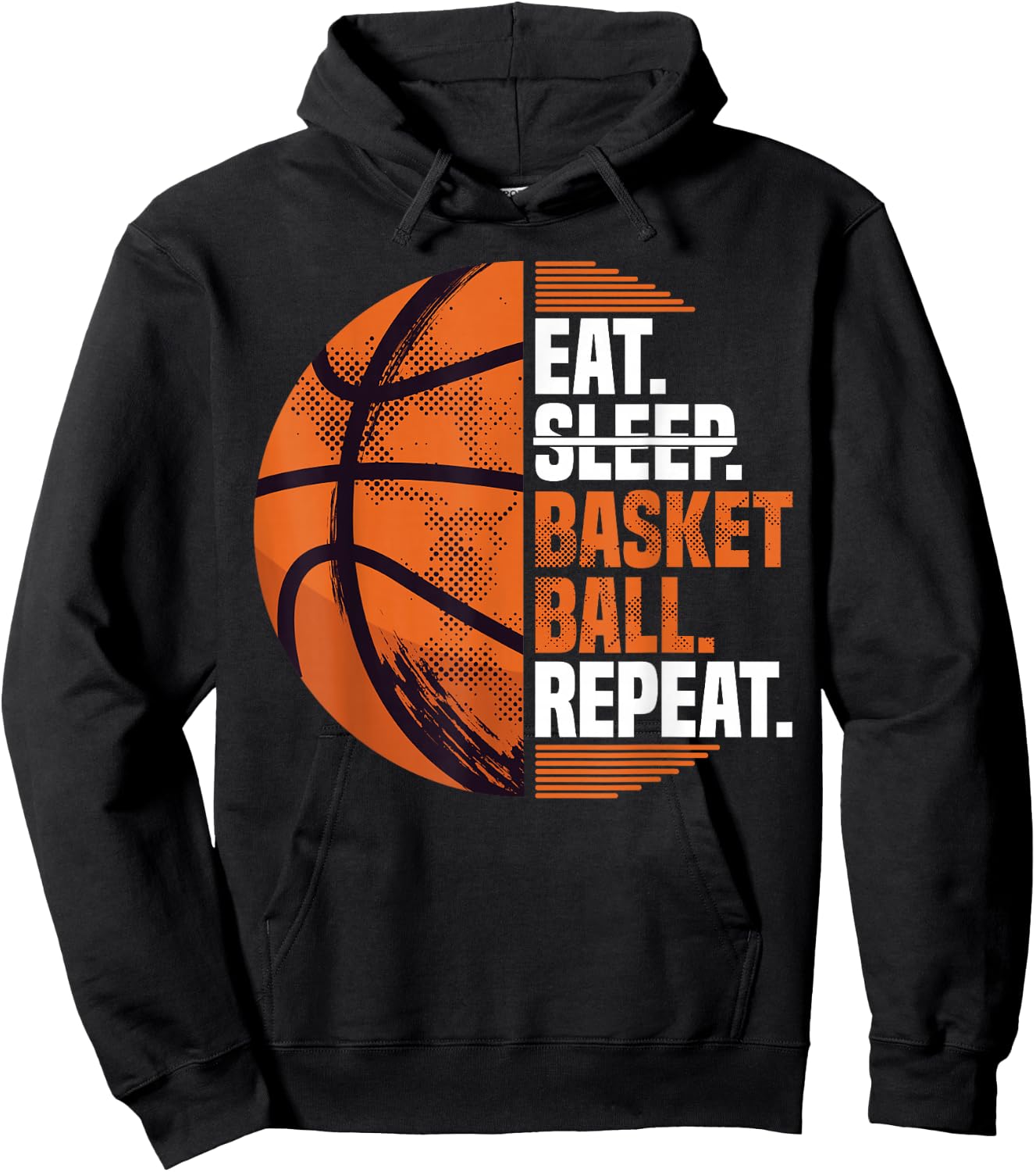 Eat Sleep Basketball Repeat I Court Basketballer Basketball Hoodie - Hoodie | Black