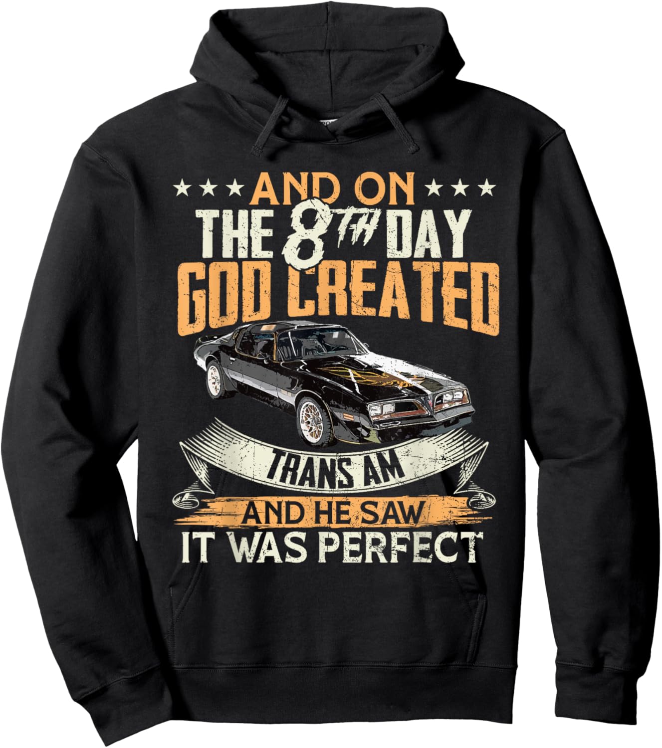 1977 77 trans am vintage black car 70s And on the day God Hoodie - Hoodie | Black