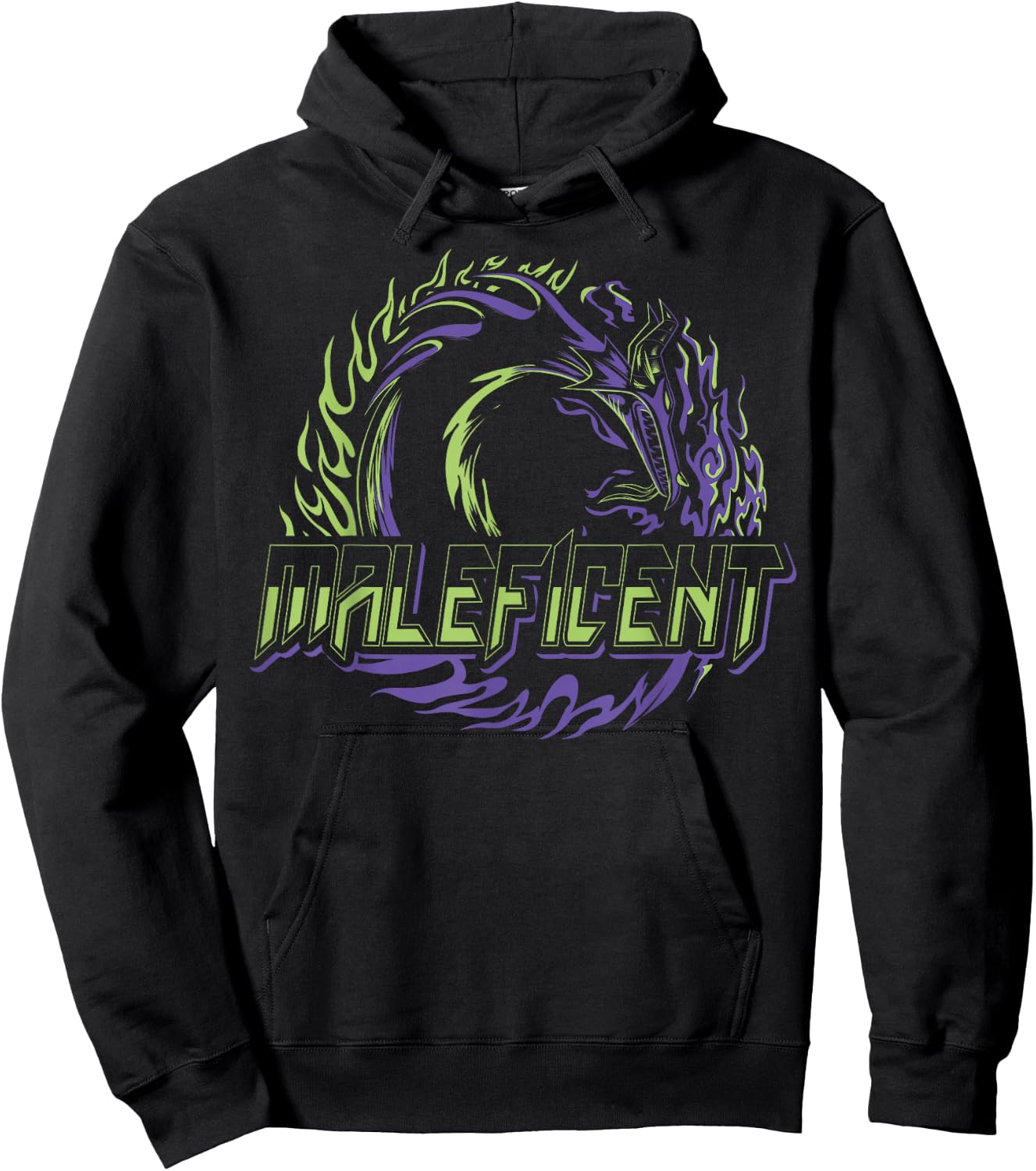 Disney Villains Maleficent Neon Dragon Circle Hoodie - Hoodie | Black
