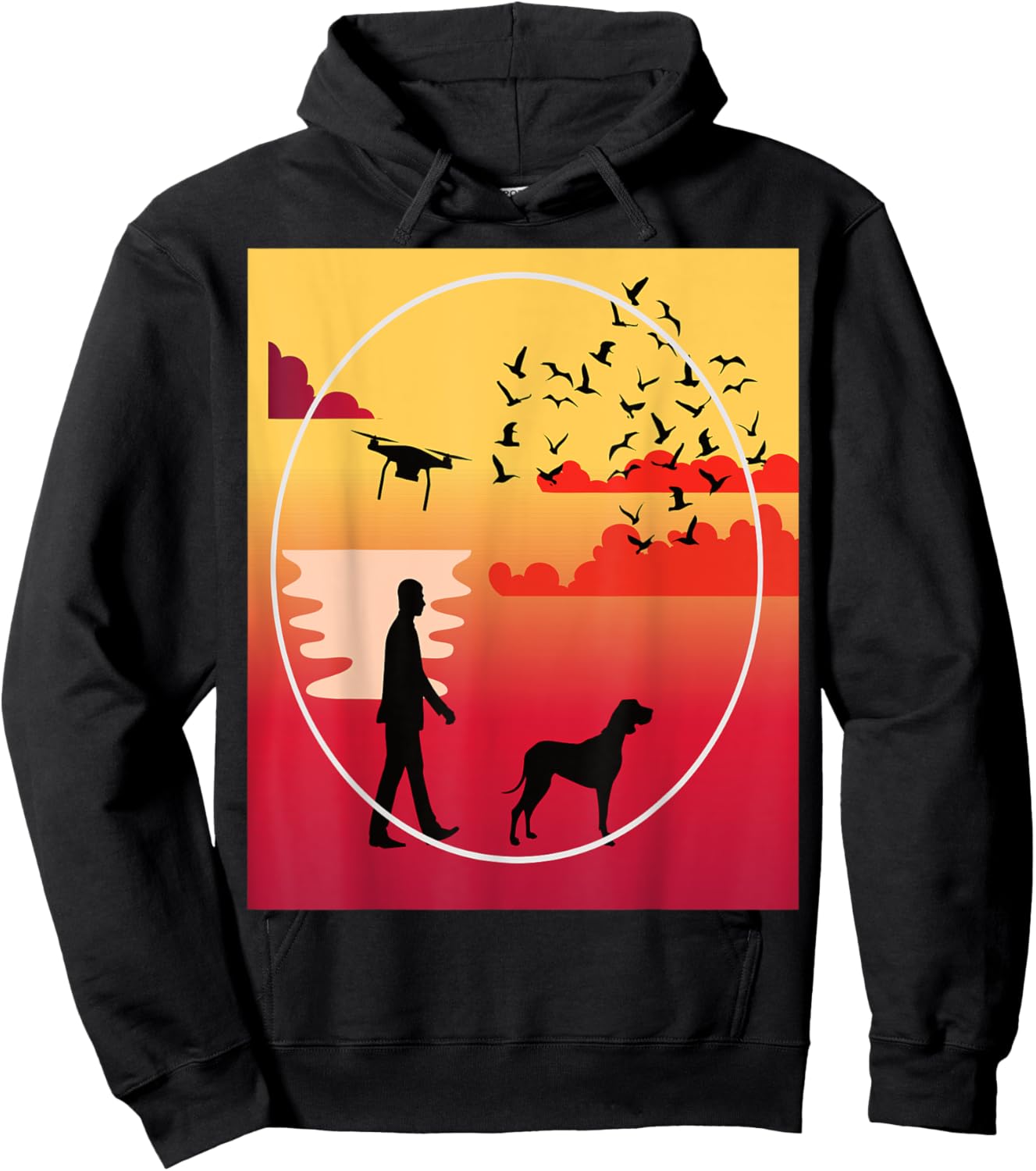 Drone Life Dogs Drones Sunsets Family Quadcopter Love Hoodie - Hoodie | Black