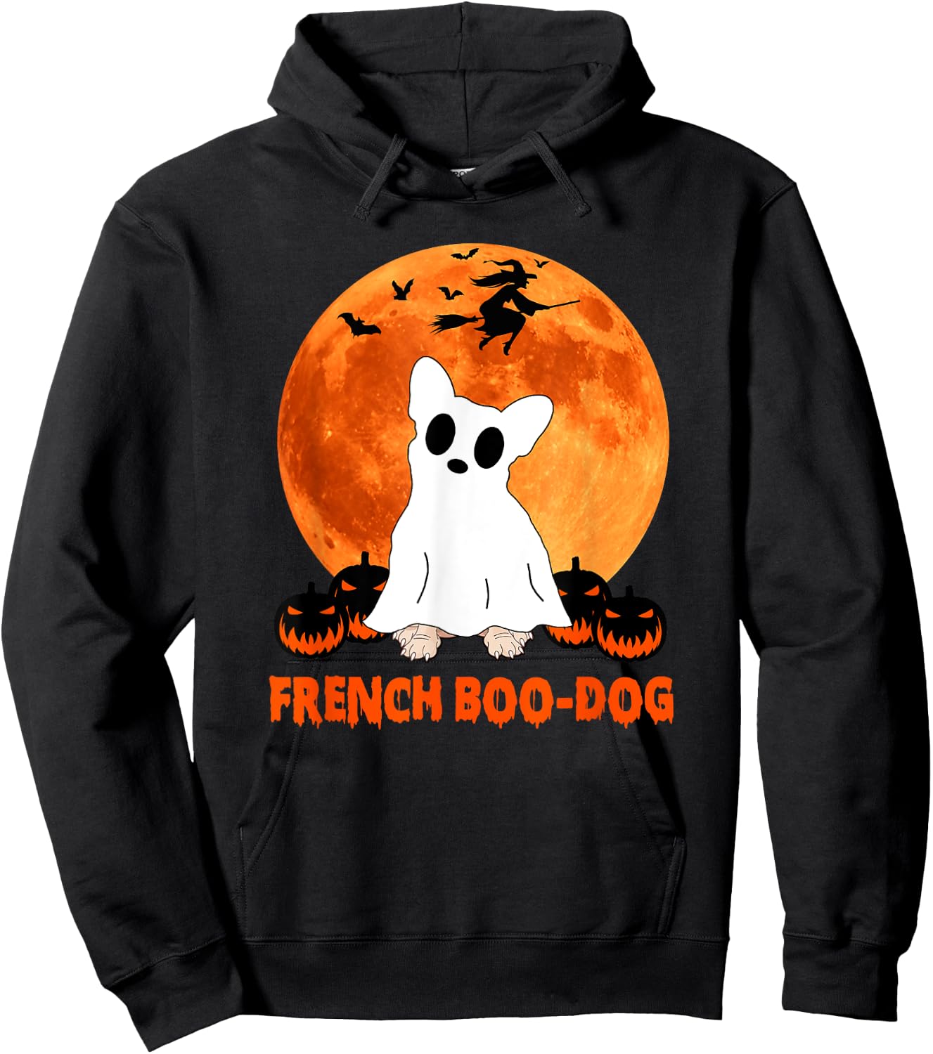 French Boo-Dog Funny French Bulldog Halloween Men Women Kids Hoodie - Hoodie | Black