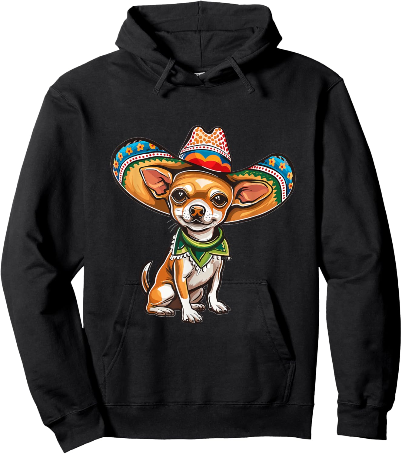 Funny Cinco de Mayo Chihuahua Graphic Hoodie - Hoodie | Black