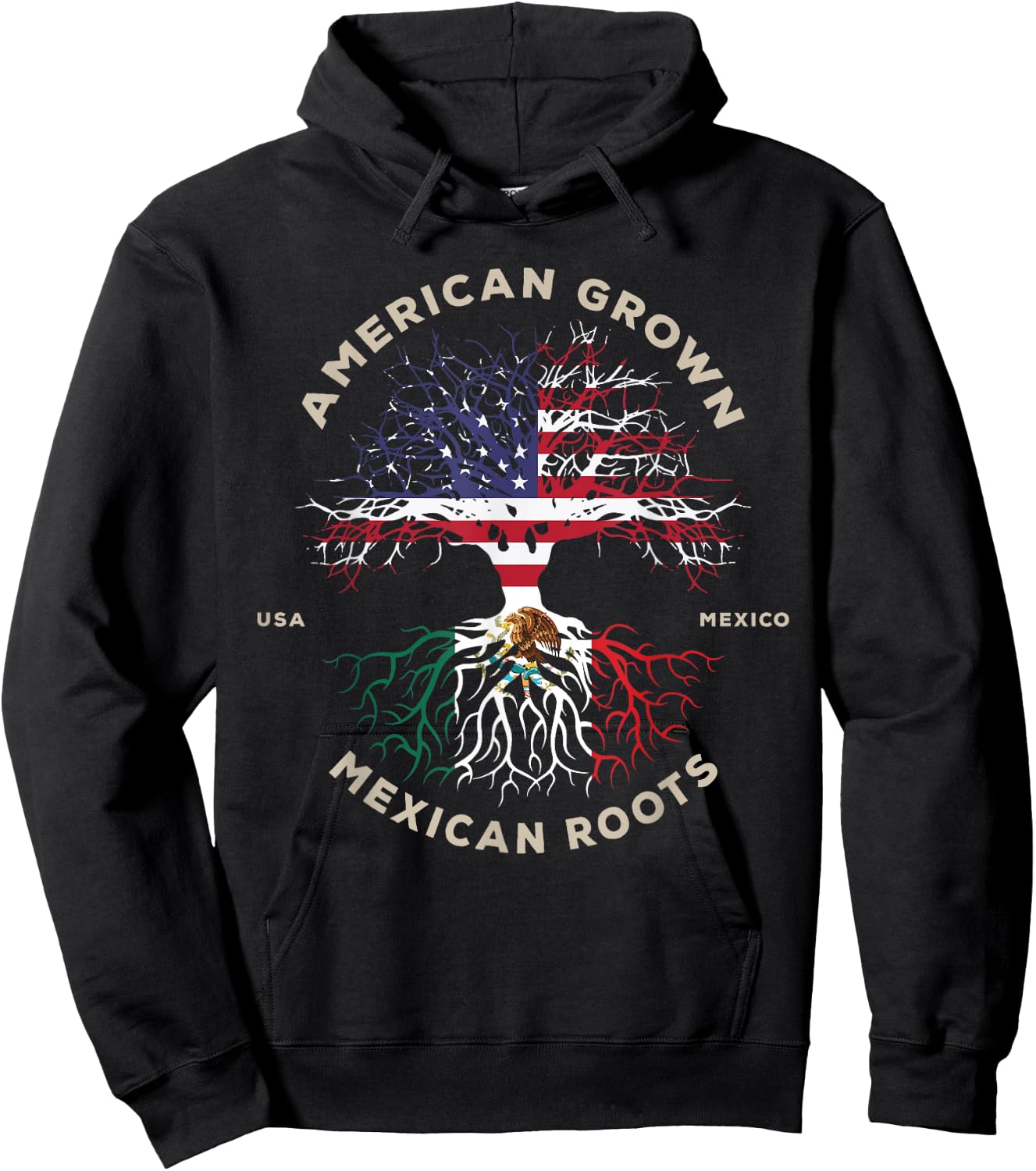 American Grown With Mexican Roots Hoodie - Hoodie | Black