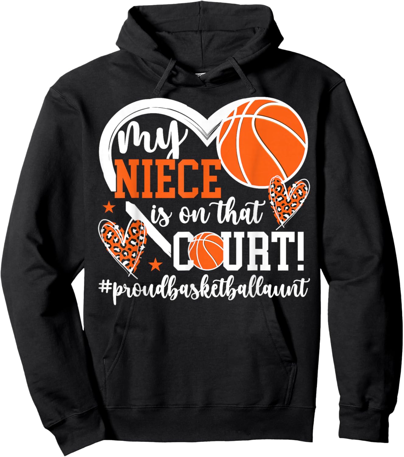 My Niece Basketball Aunt Of A Basketball Player Aunt Hoodie - Hoodie | Black