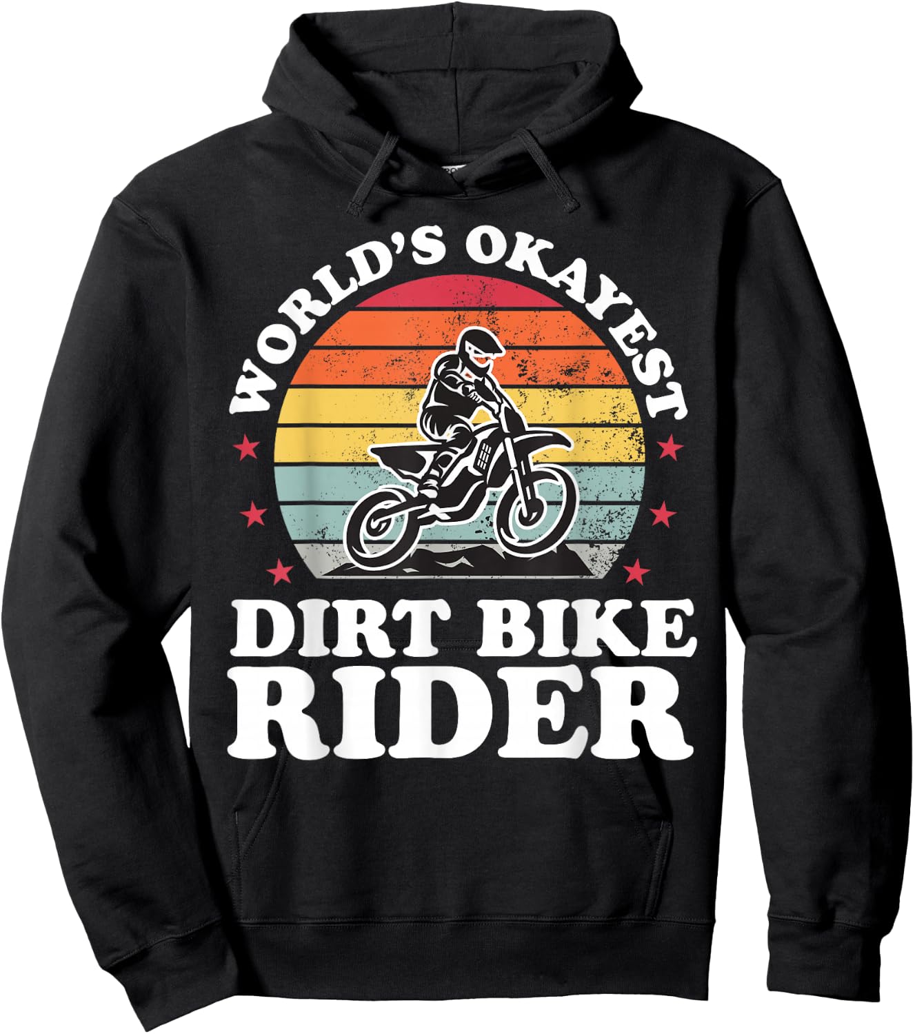 Worlds Okayest Dirt Bike Rider Motocross Boys Girls Hoodie - Hoodie | Black