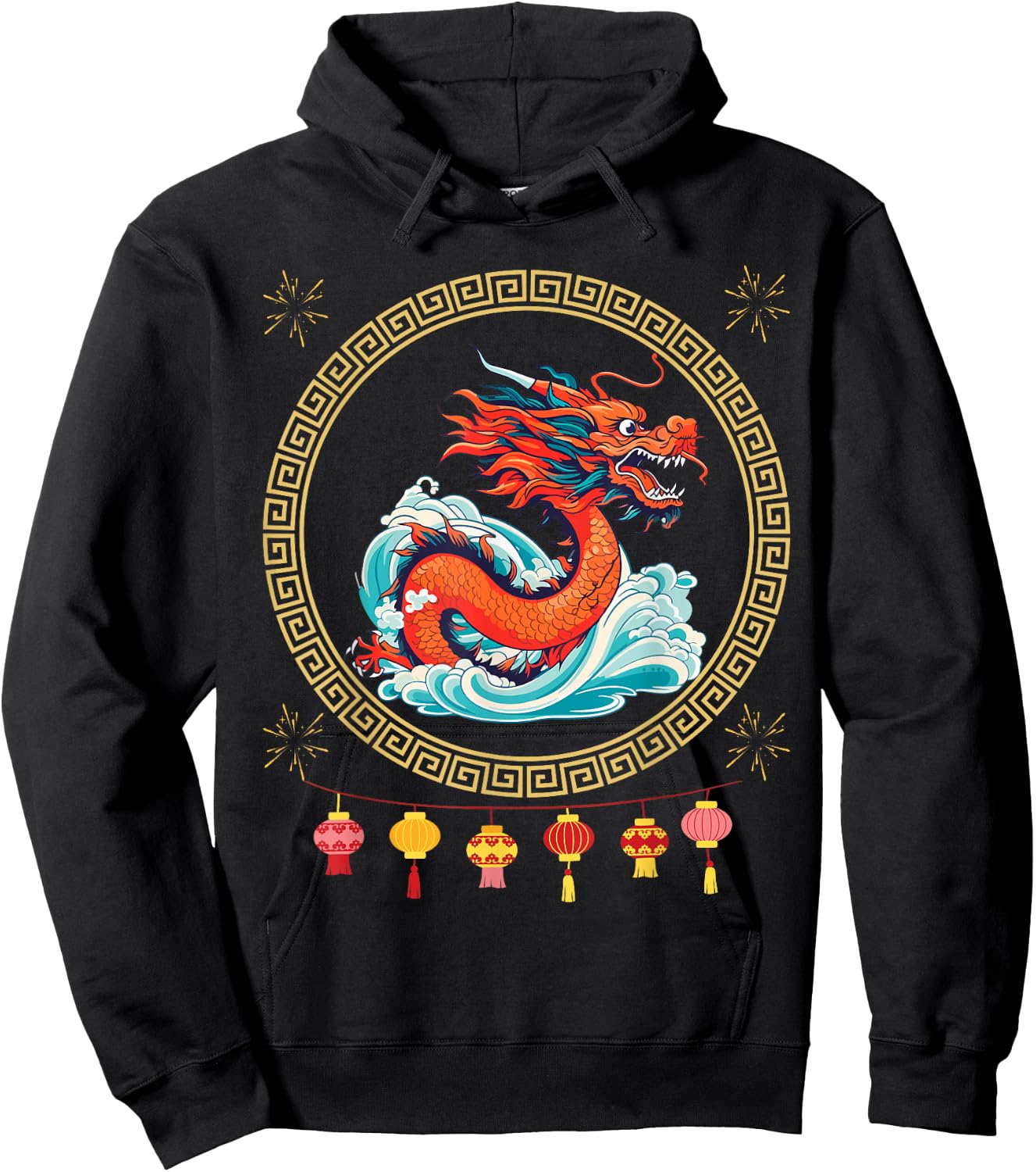 Happy New Year 2025 Year of the Dragon Chinese Zodiac Hoodie - Hoodie | Black