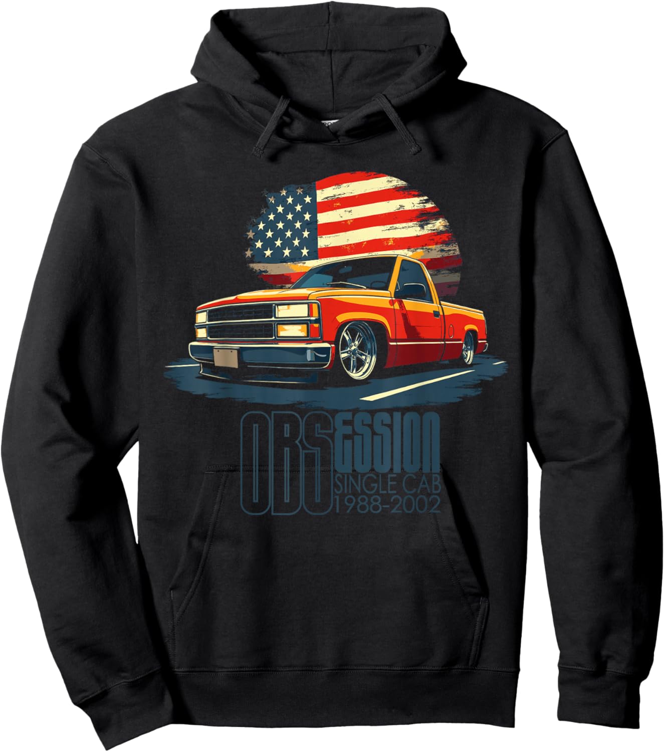 OBS Single Cab Truck Old Body Style 1988-2002 CK Truck Hoodie - Hoodie | Black