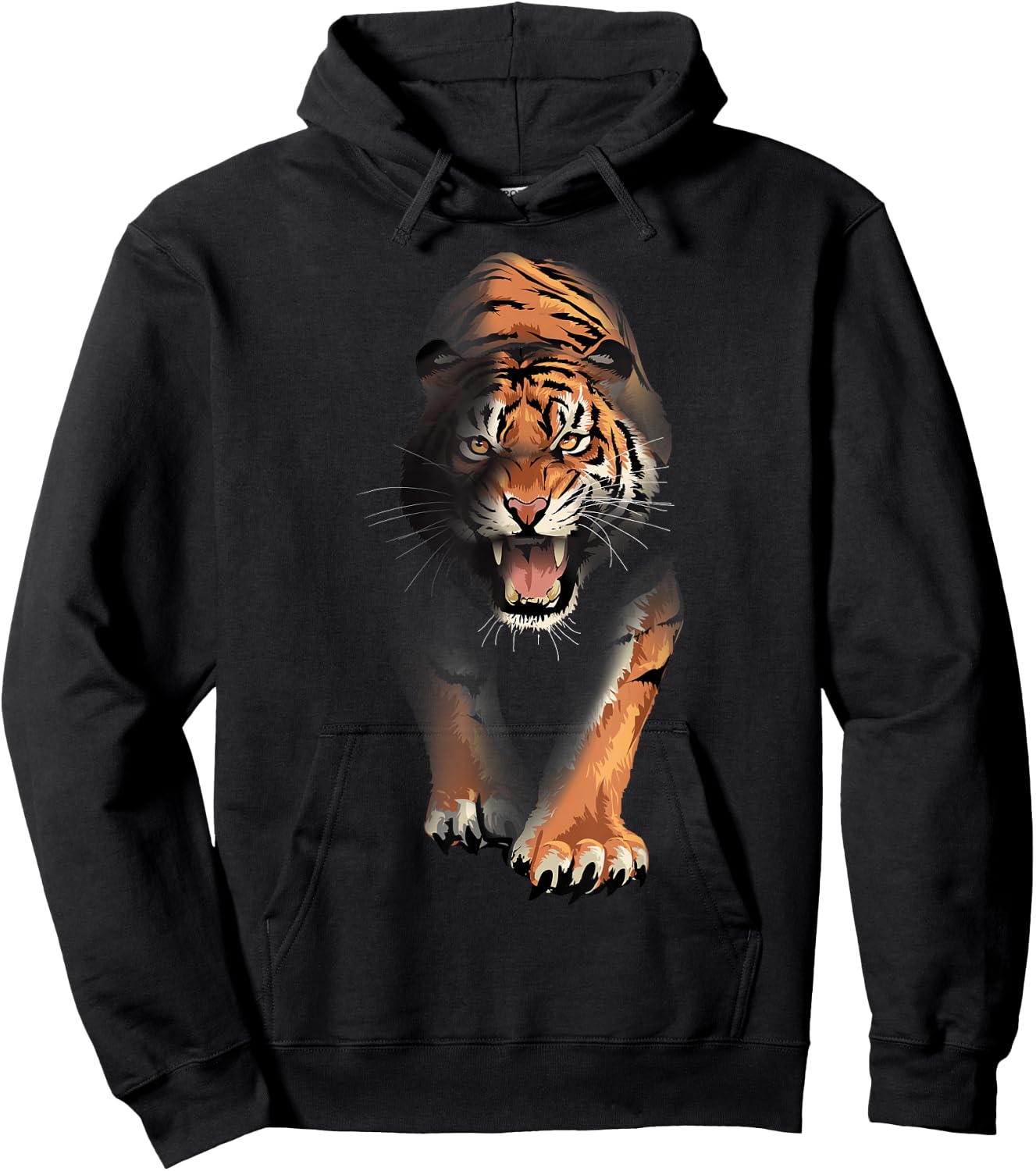 tiger walking for lovers tigers Eyes Animal Wildlife big cat Women Kids Hoodie - Hoodie | Black