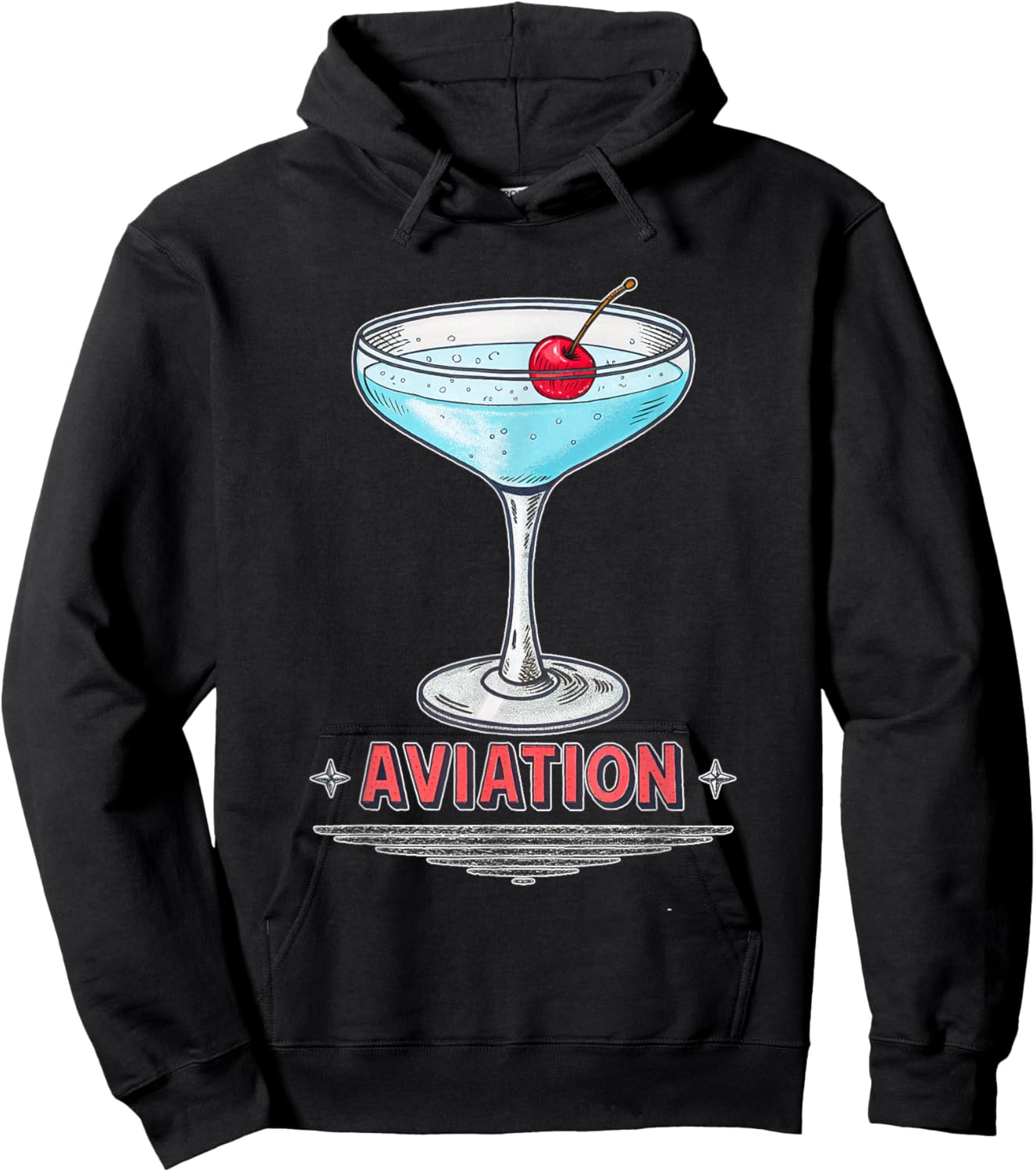 Retro Aviation Cocktails Design Hoodie - Hoodie | Black