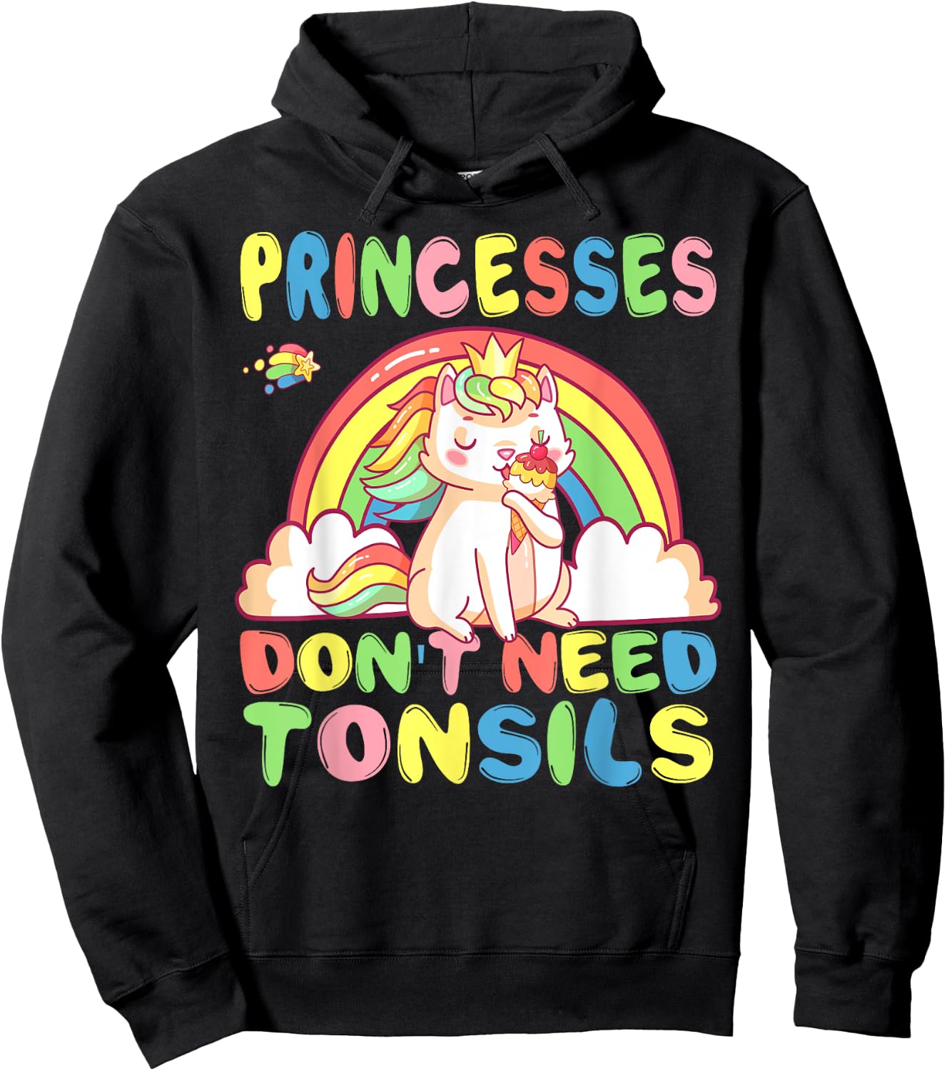 Princesses Don't Need Tonsils Removal Surgery Recovery gift Hoodie - Hoodie | Black
