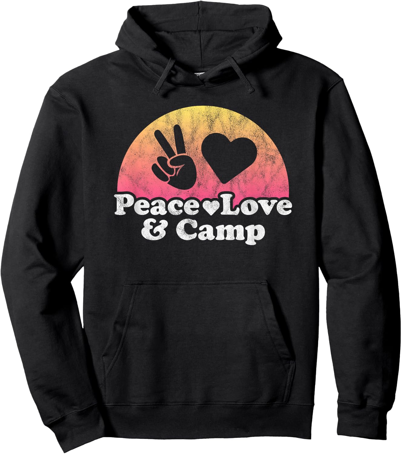 Peace Love and Camp Camping Hoodie - Hoodie | Black