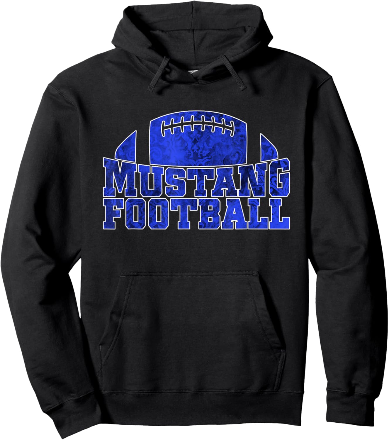Friendswood Mustangs Football Pattern Royal Hoodie - Hoodie | Black