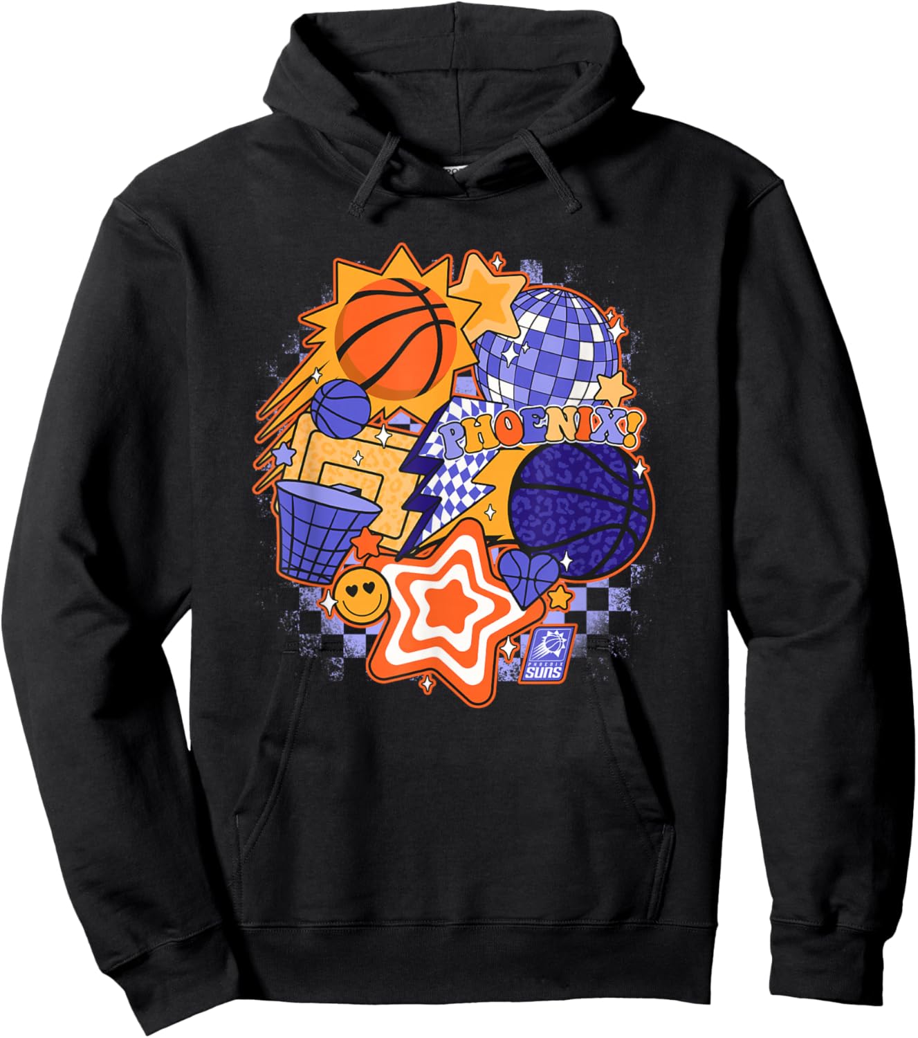 NBA Phoenix Suns Psychedelic Basketball Collage Hoodie - Hoodie | Black