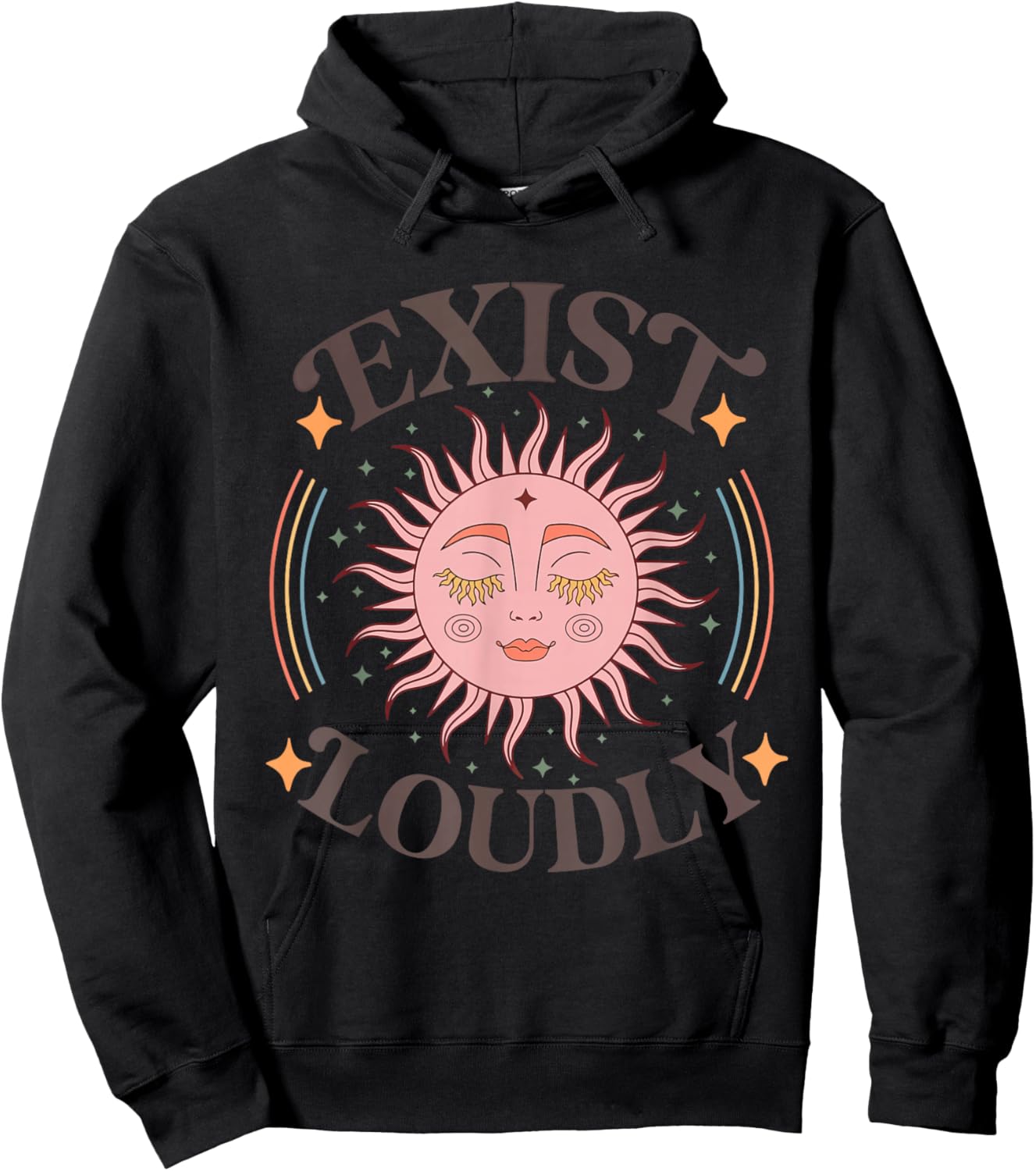 Exist loudly Funny design Hoodie - Hoodie | Black