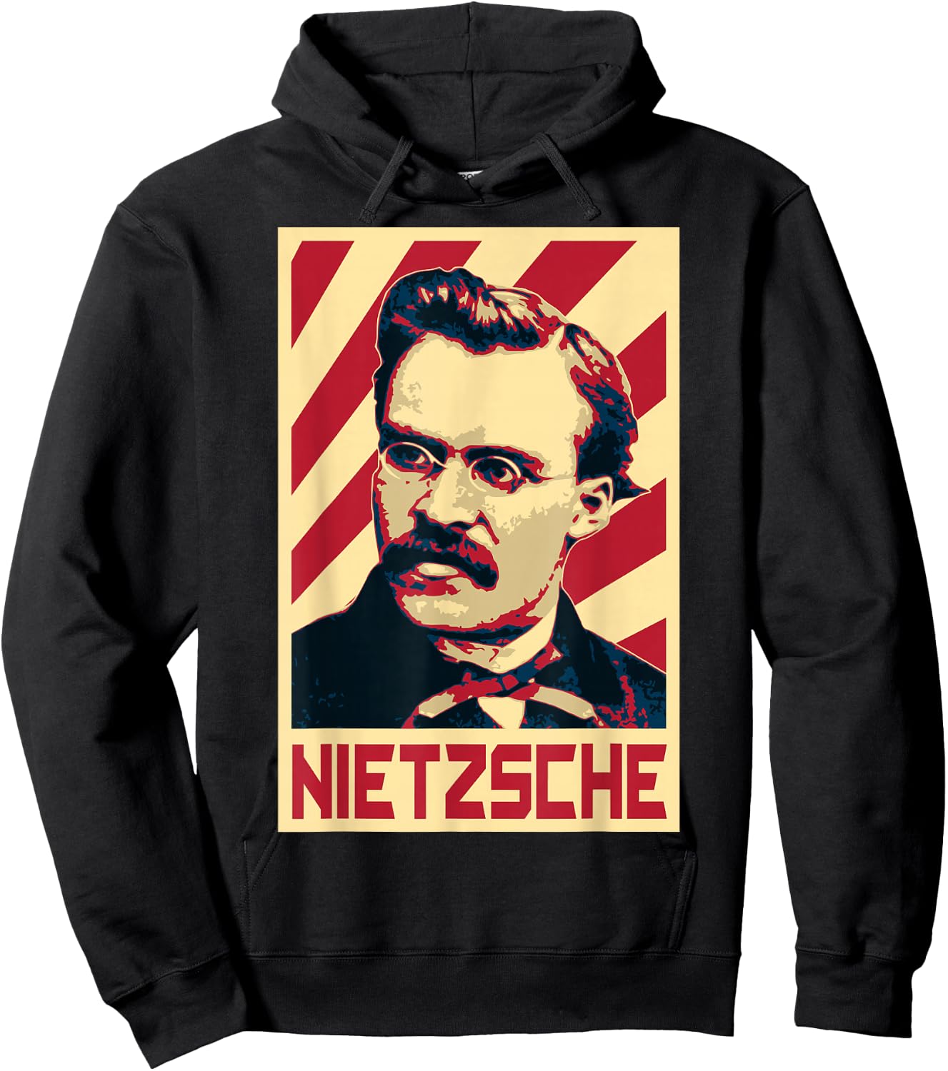 Friedrich Nietzsche Retro Propaganda Hoodie - Hoodie | Black