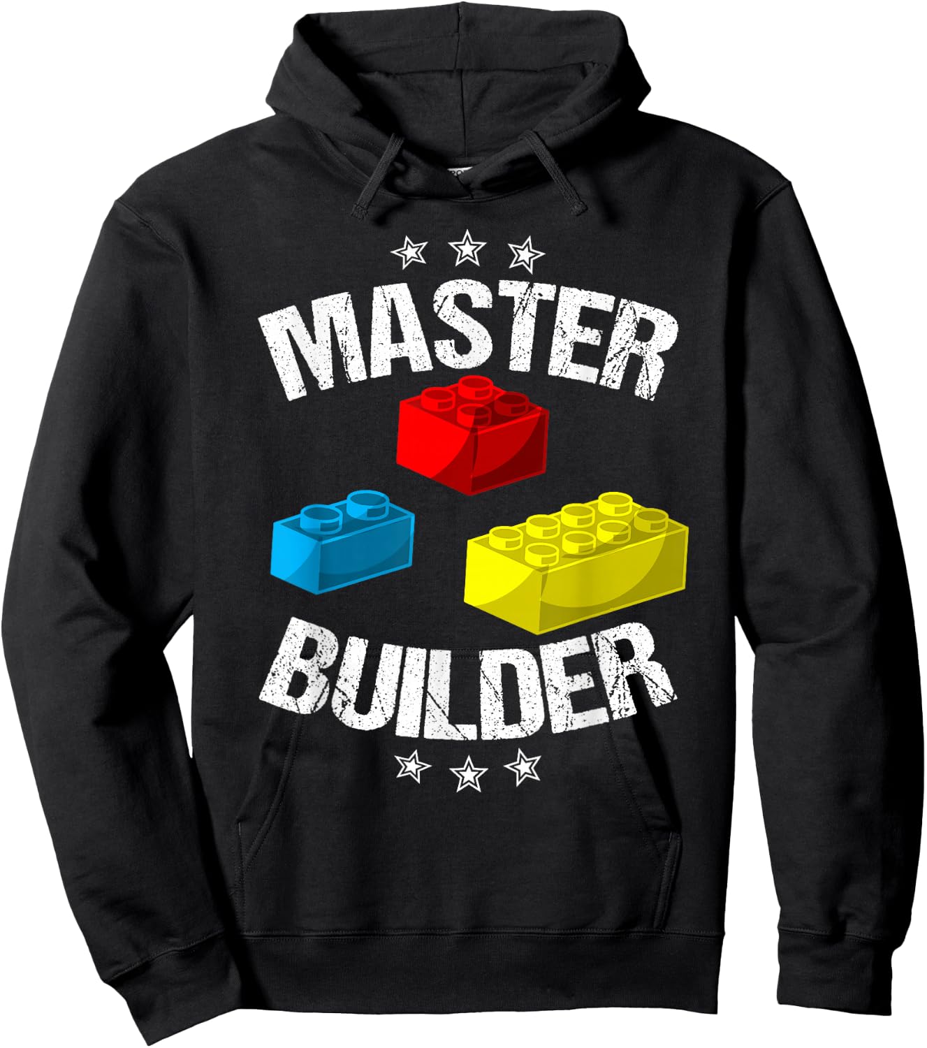 Cool Master Builder Funny Building Blocks Gift Men Women Short Sleeve Hoodie - Hoodie | Black
